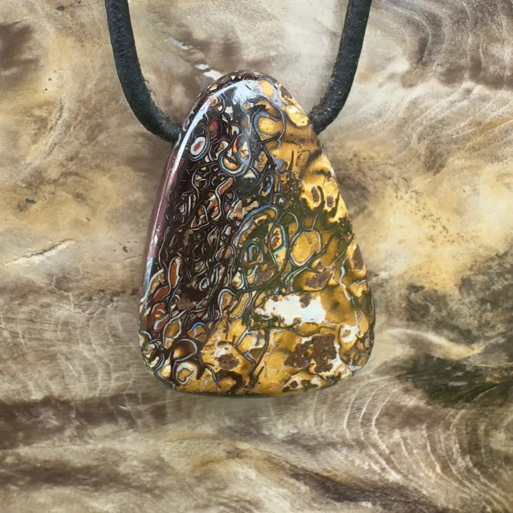 ‘Pilbara Pulse' ~ Handcrafted 37ct Solid Queensland Koroit Opal Pendant Necklace