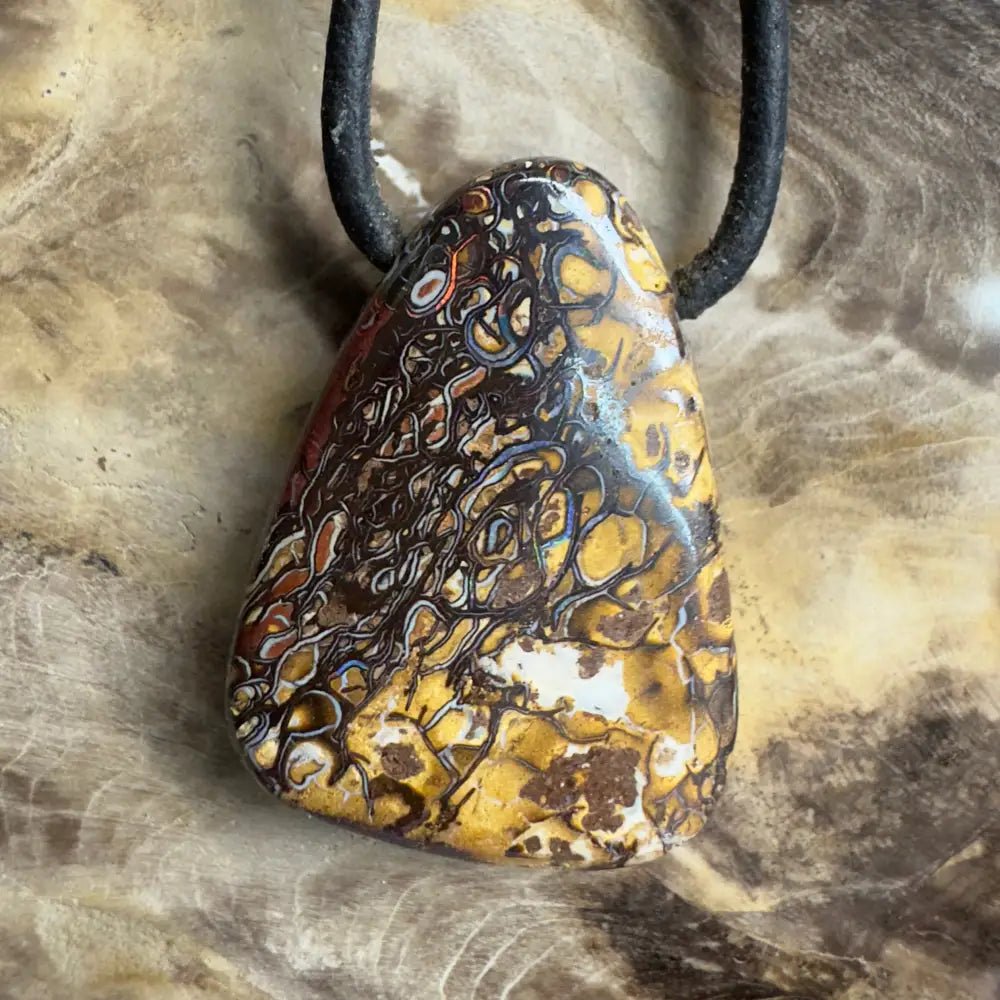 ‘Pilbara Pulse' ~ Handcrafted 37ct Solid Queensland Koroit Opal Pendant Necklace