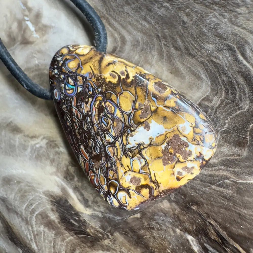 ‘Pilbara Pulse' ~ Handcrafted 37ct Solid Queensland Koroit Opal Pendant Necklace