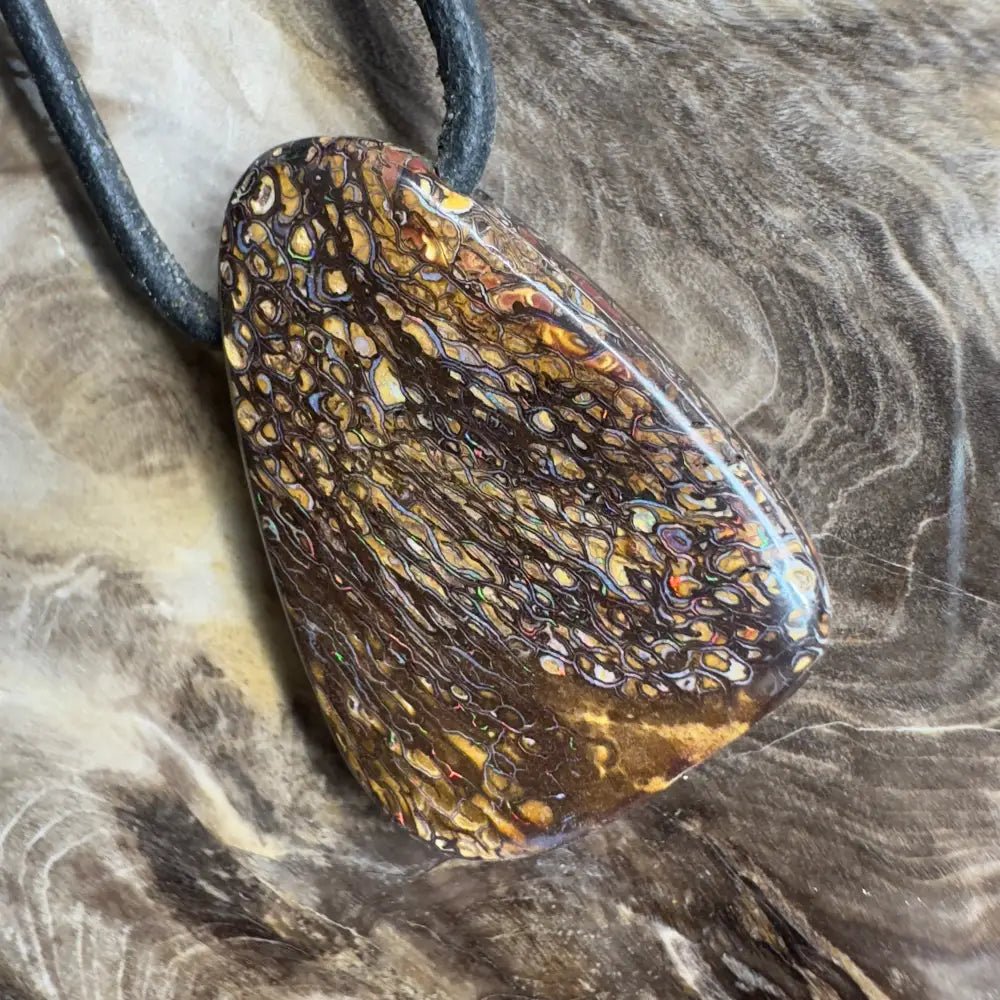 ‘Pilbara Pulse' ~ Handcrafted 37ct Solid Queensland Koroit Opal Pendant Necklace
