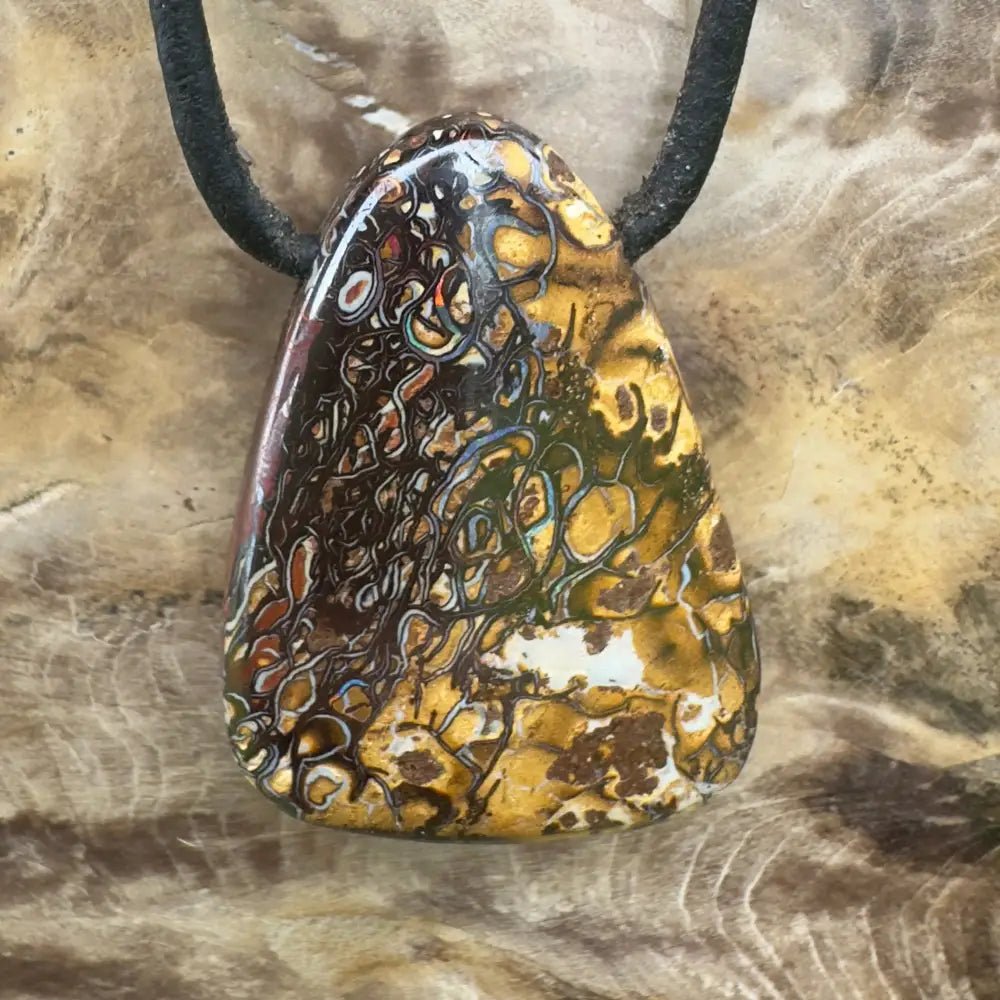 ‘Pilbara Pulse' ~ Handcrafted 37ct Solid Queensland Koroit Opal Pendant Necklace