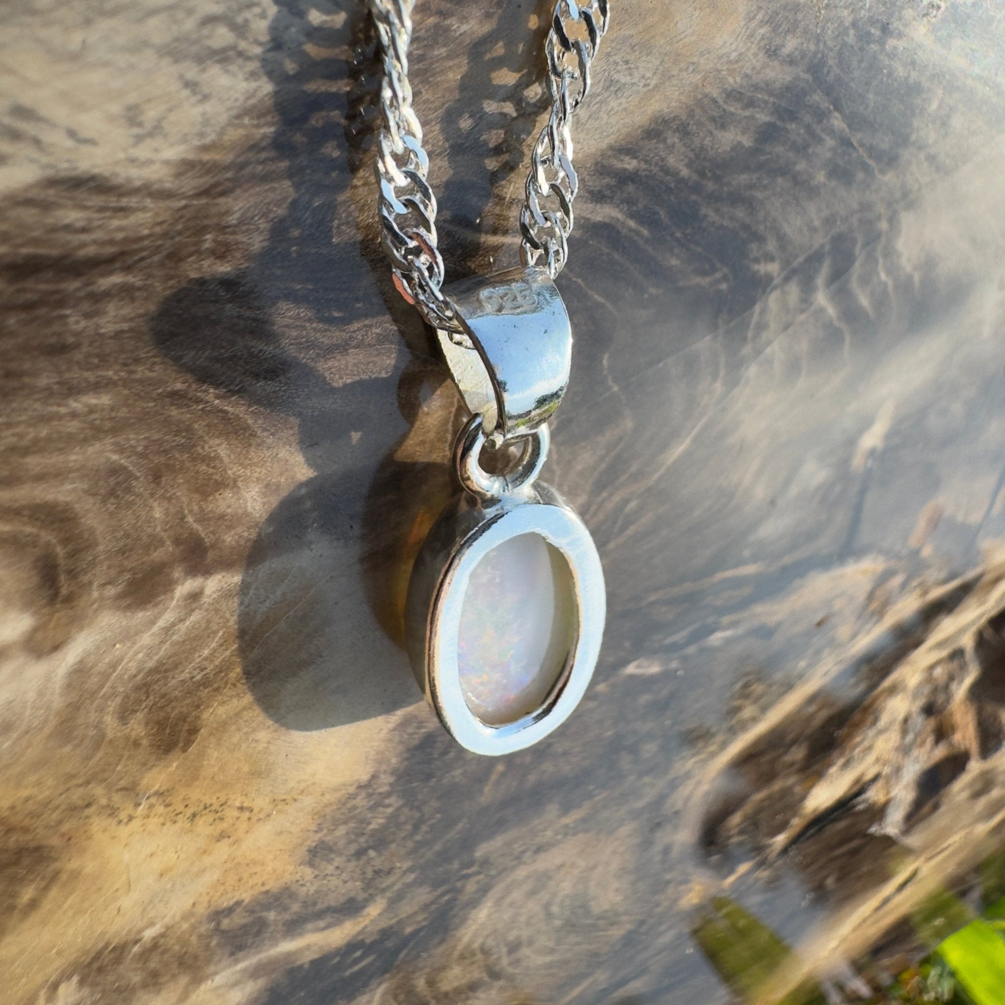 Pilbara Soft Sky – 1.6ct Coober Pedy Opal Pendant