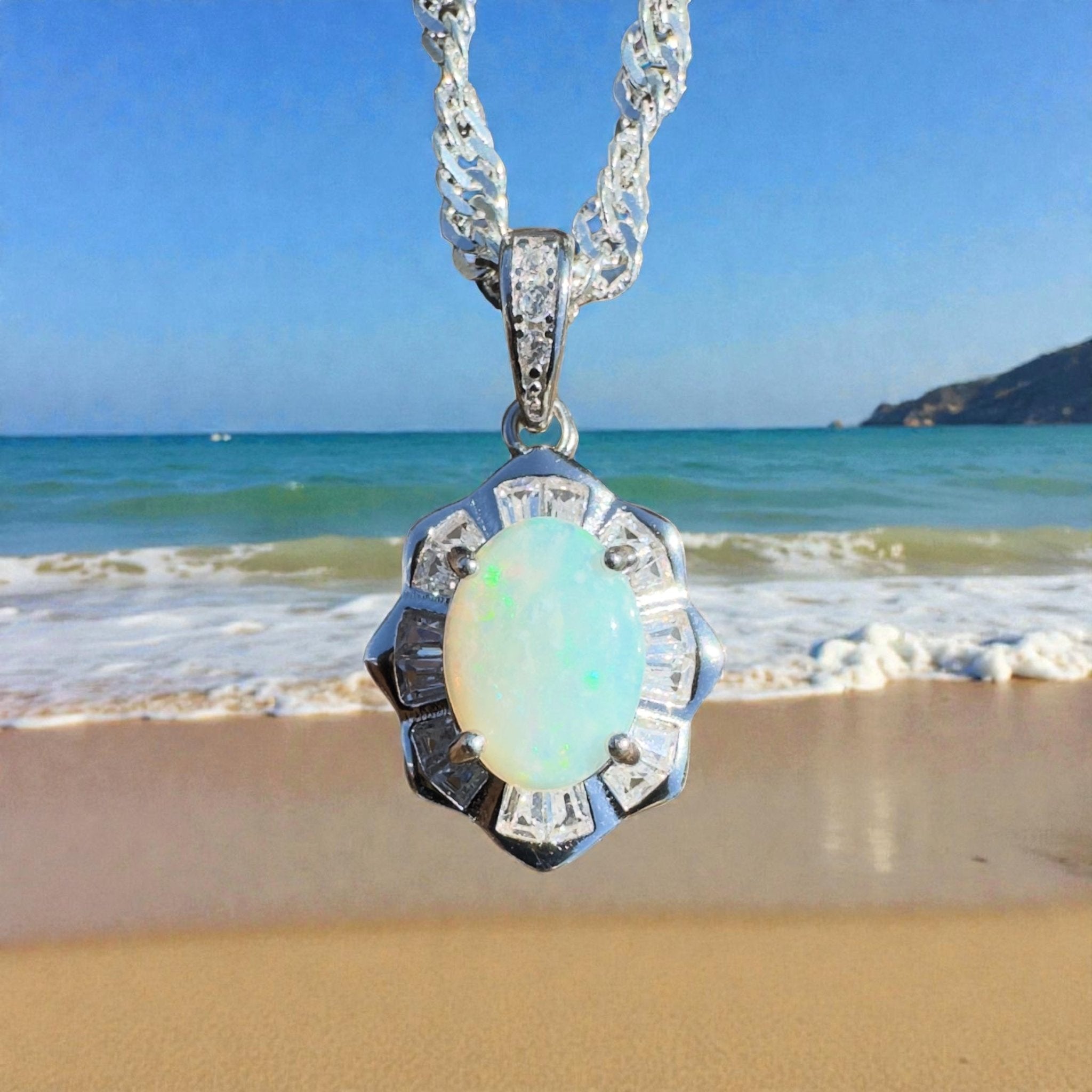 Port Lincoln Crest – 0.8ct Lightning Ridge Opal Pendant