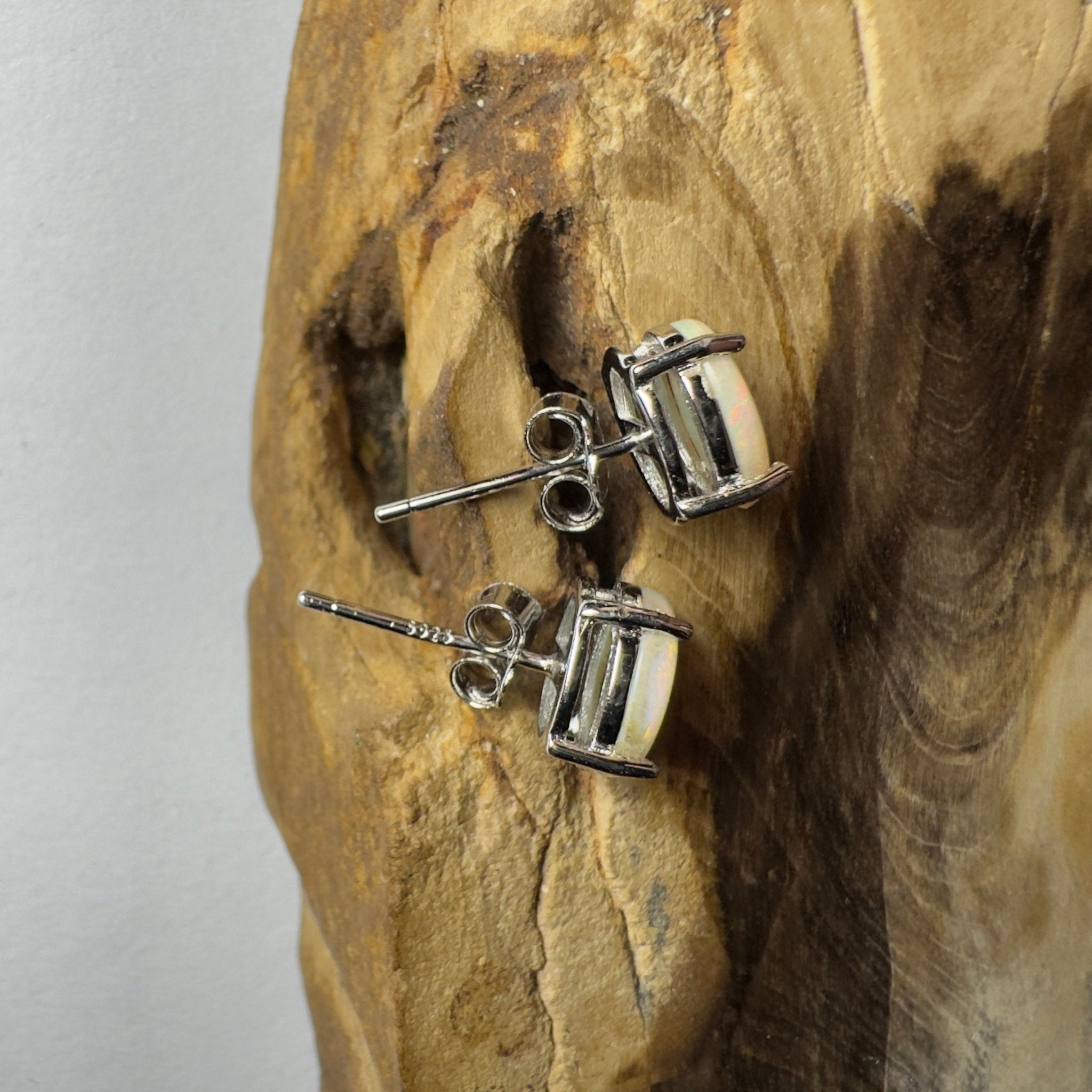 Port Phillip Pulse ~ 1.8ct Coober Pedy Opal Sterling Silver Earrings