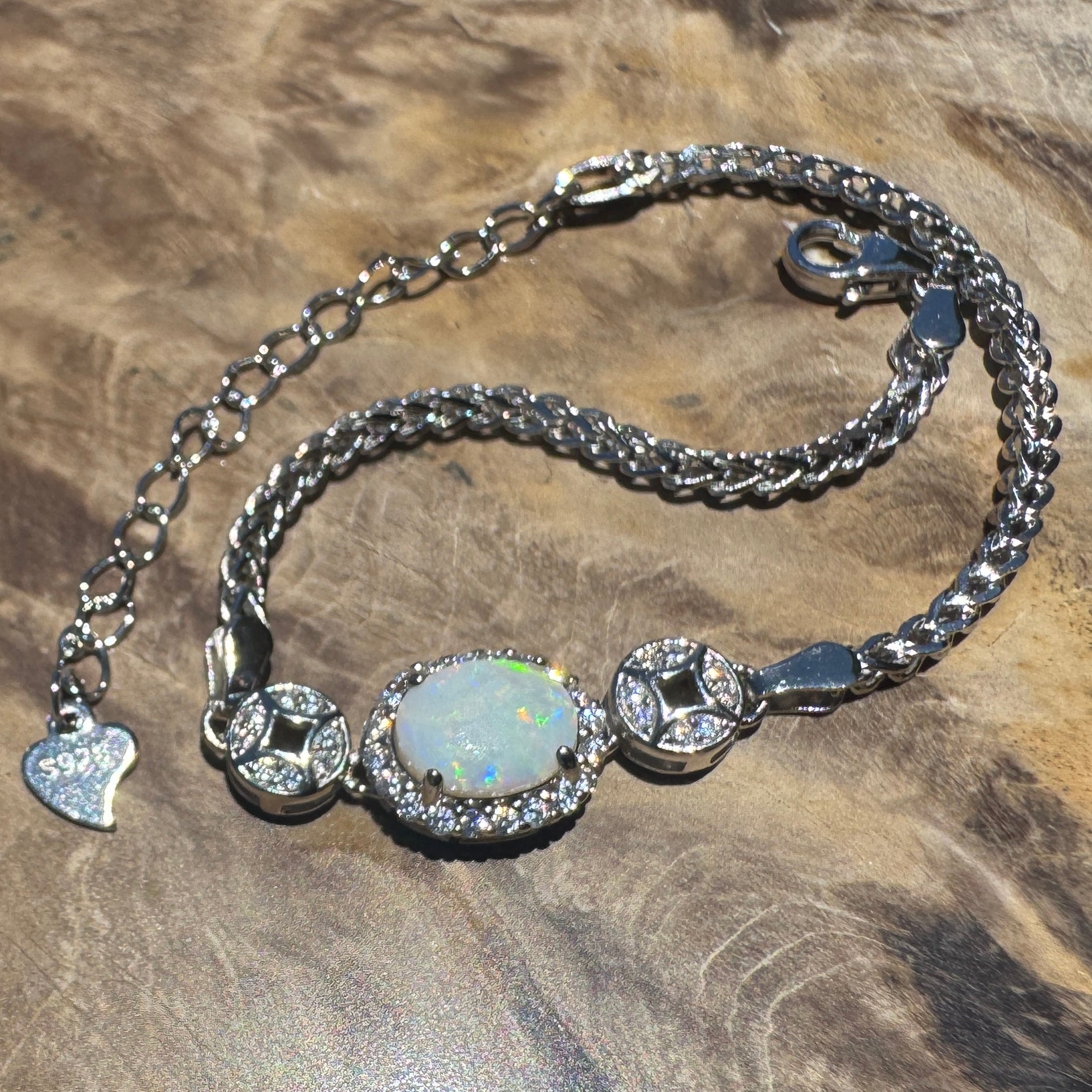 Portsea Dream - 1.1ct Coober Pedy Opal 925 Silver Bracelet