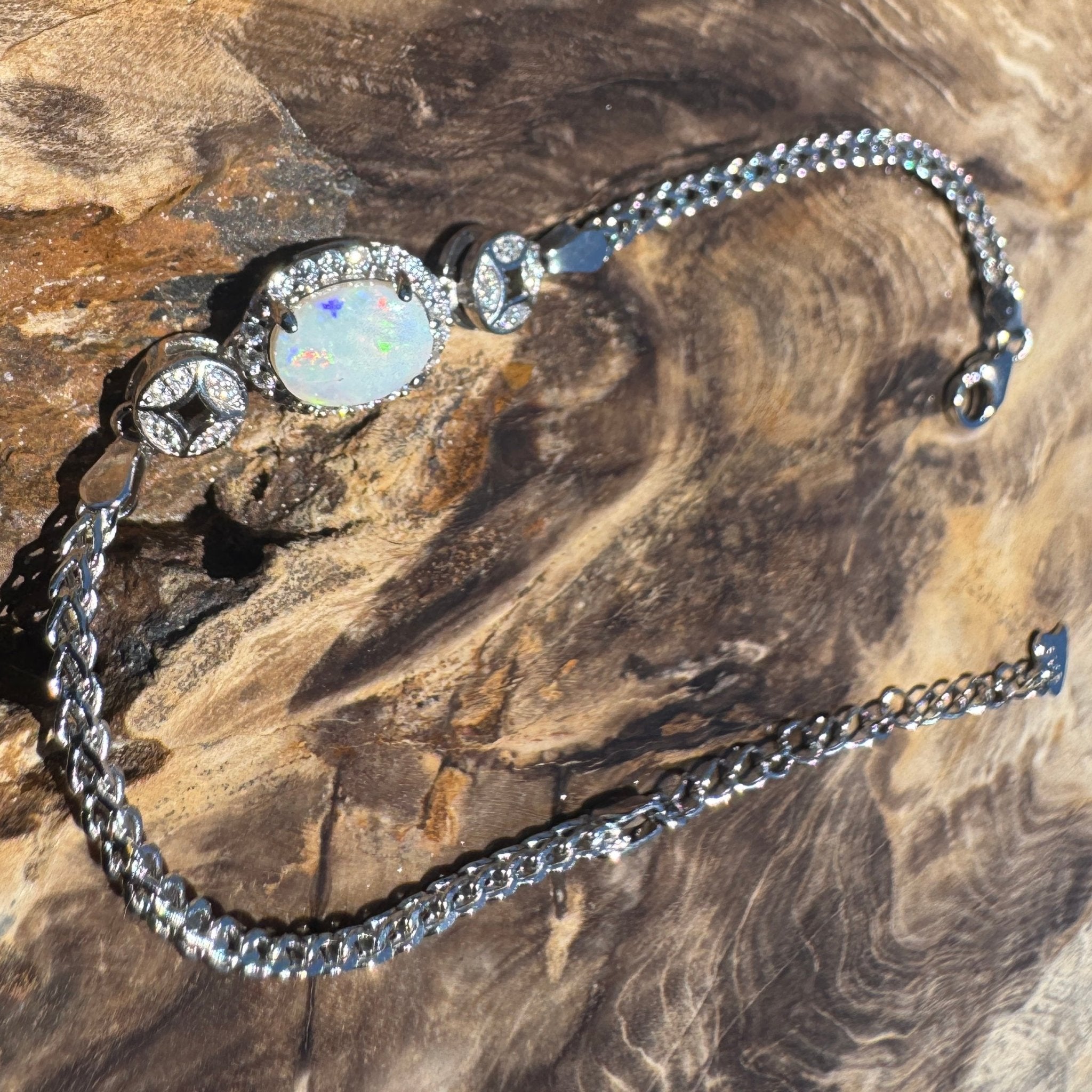 Portsea Dream - 1.1ct Coober Pedy Opal 925 Silver Bracelet