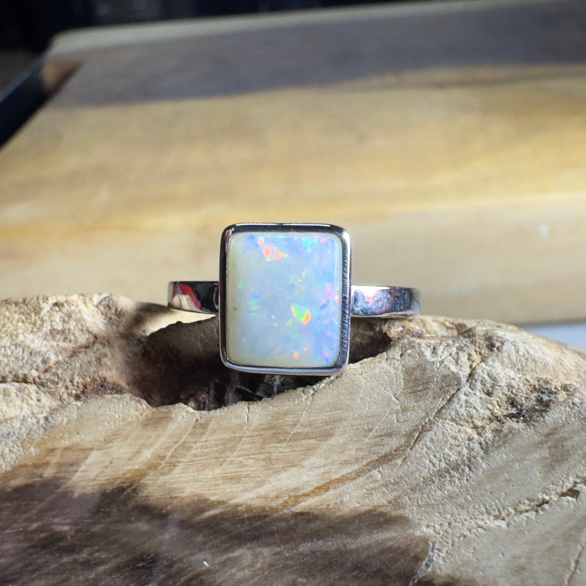 Purnululu Prism - 1.7ct Solid Coober Pedy Opal 925 Silver Ring