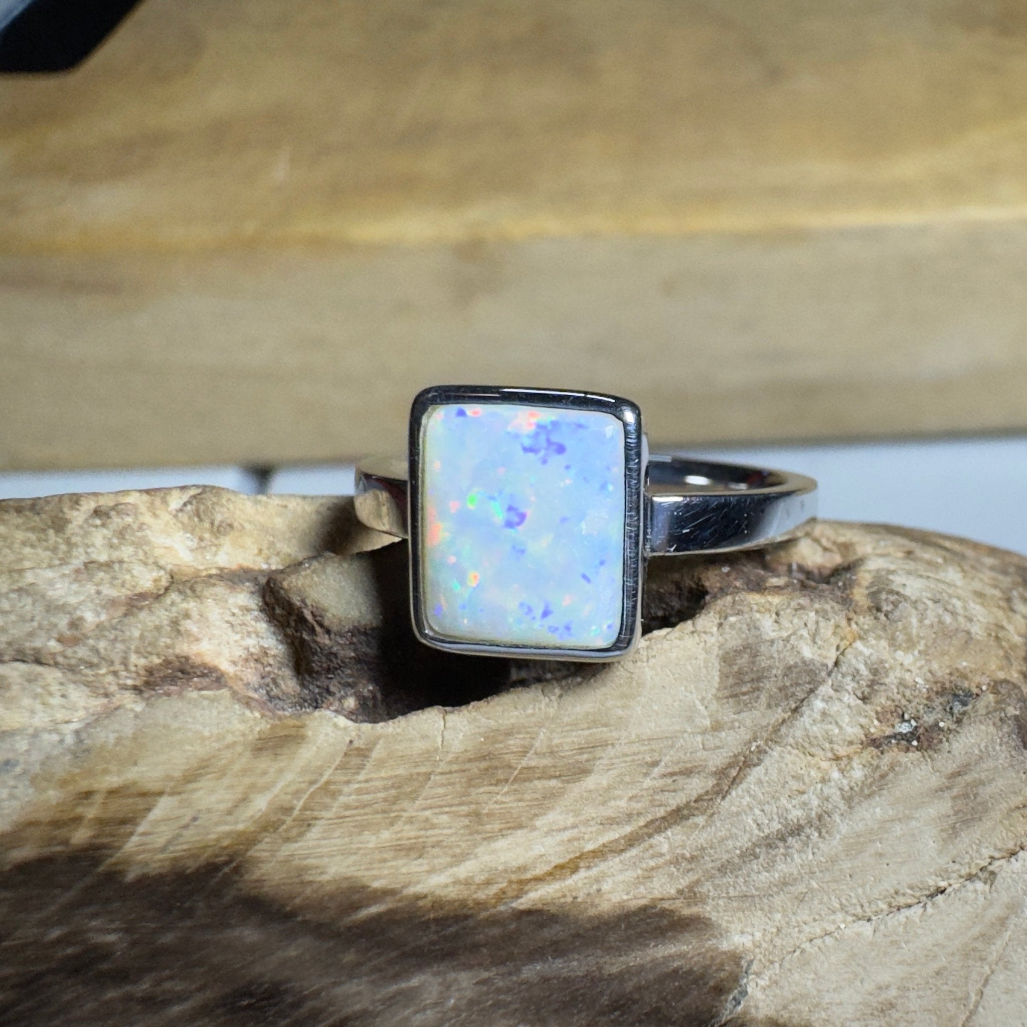 Purnululu Prism - 1.7ct Solid Coober Pedy Opal 925 Silver Ring