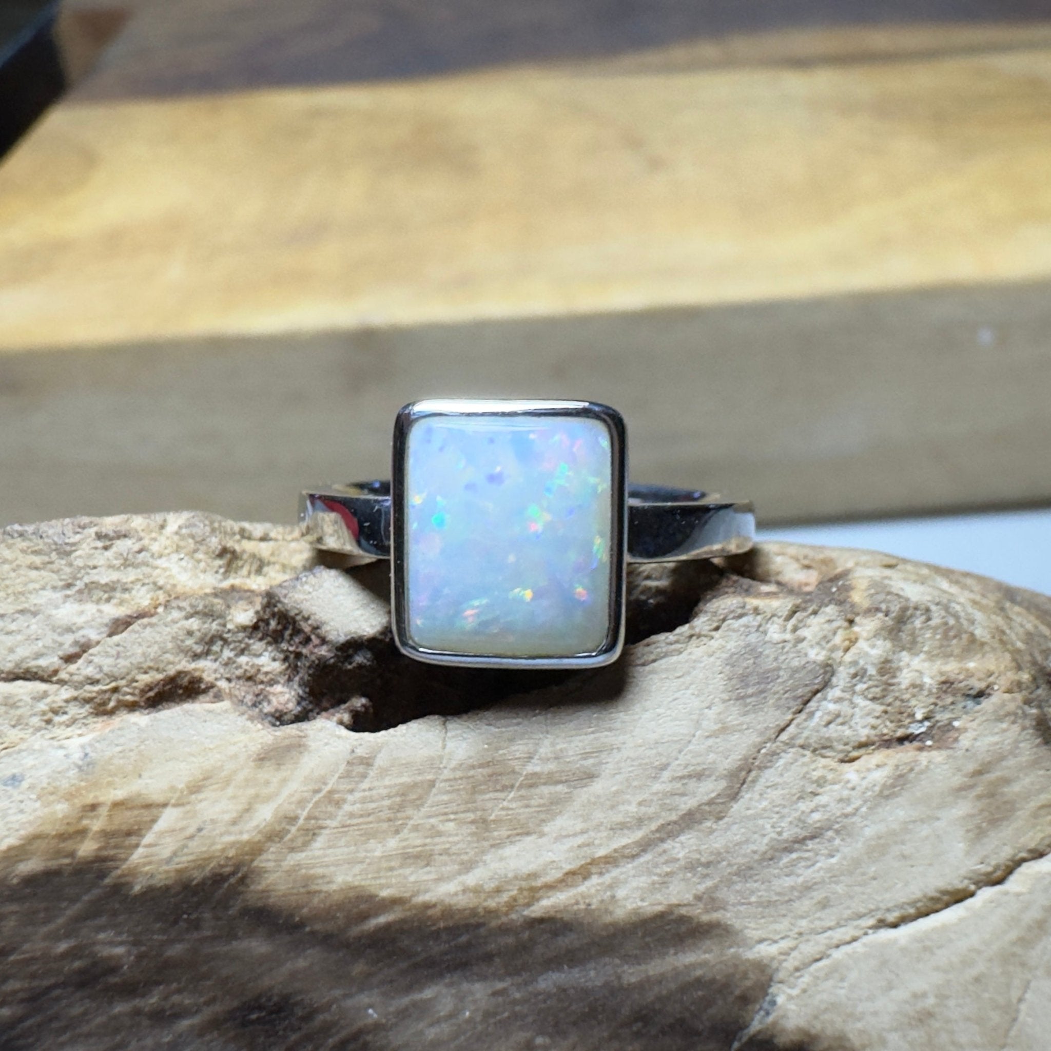 Purnululu Prism - 1.7ct Solid Coober Pedy Opal 925 Silver Ring