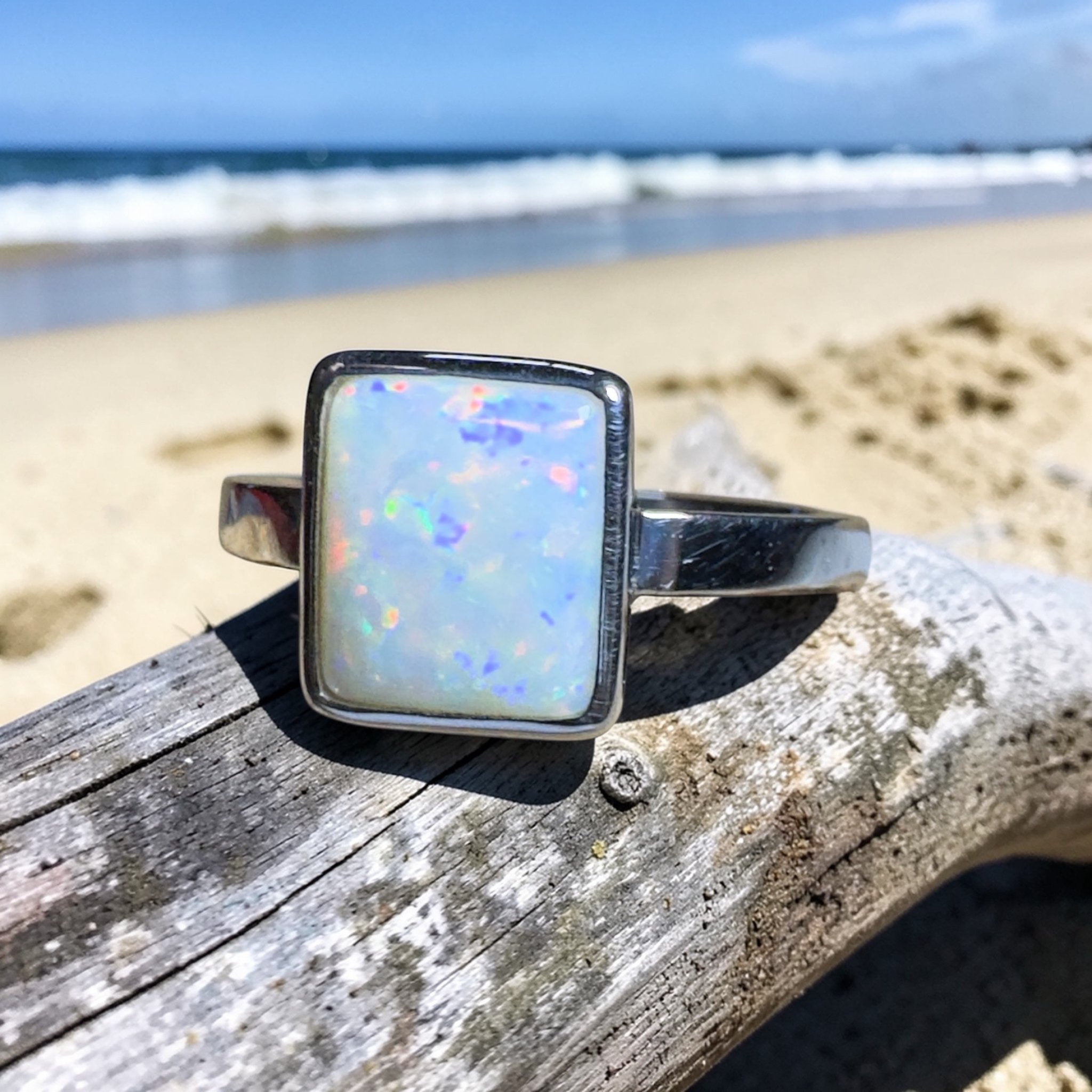 Purnululu Prism - 1.7ct Solid Coober Pedy Opal 925 Silver Ring
