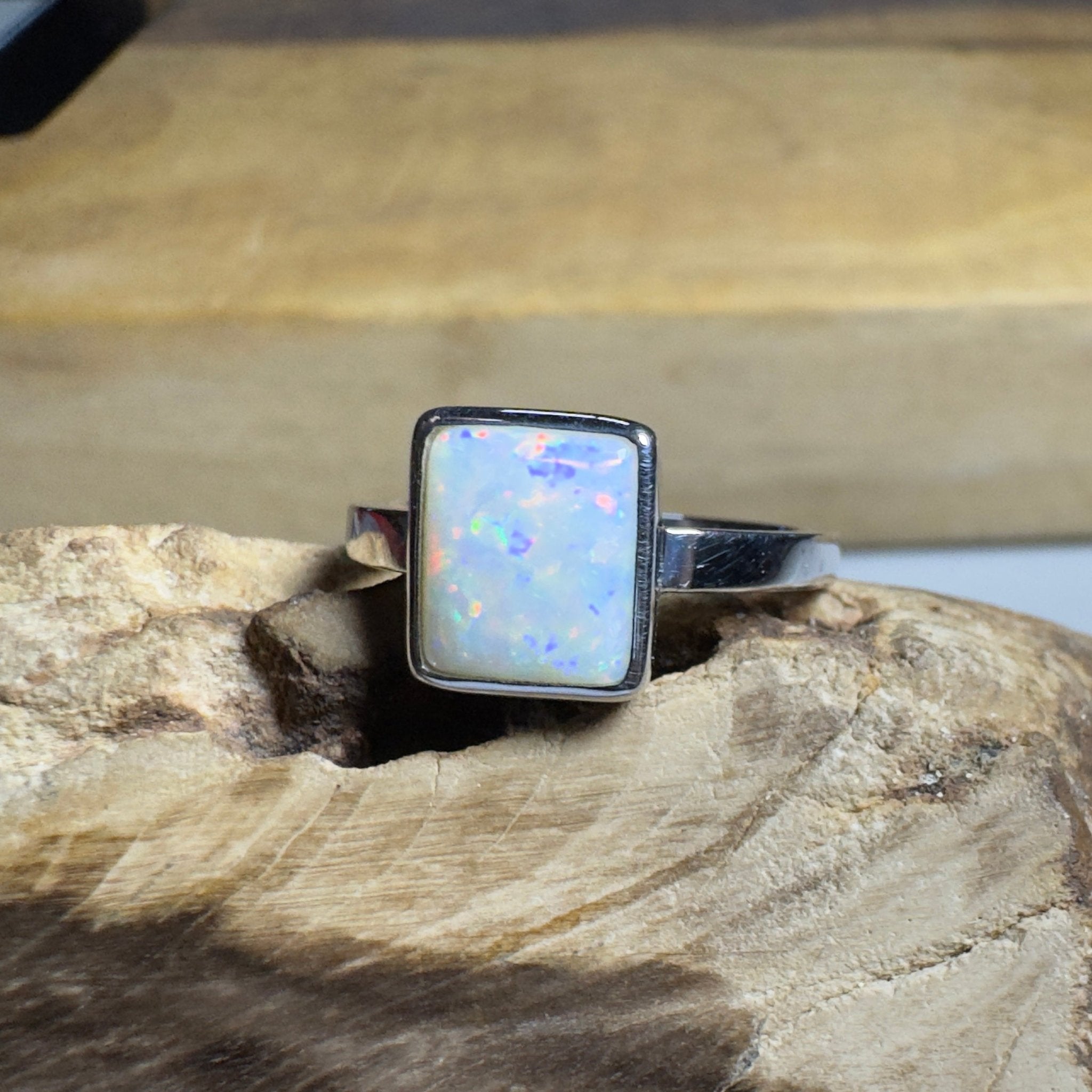 Purnululu Prism - 1.7ct Solid Coober Pedy Opal 925 Silver Ring