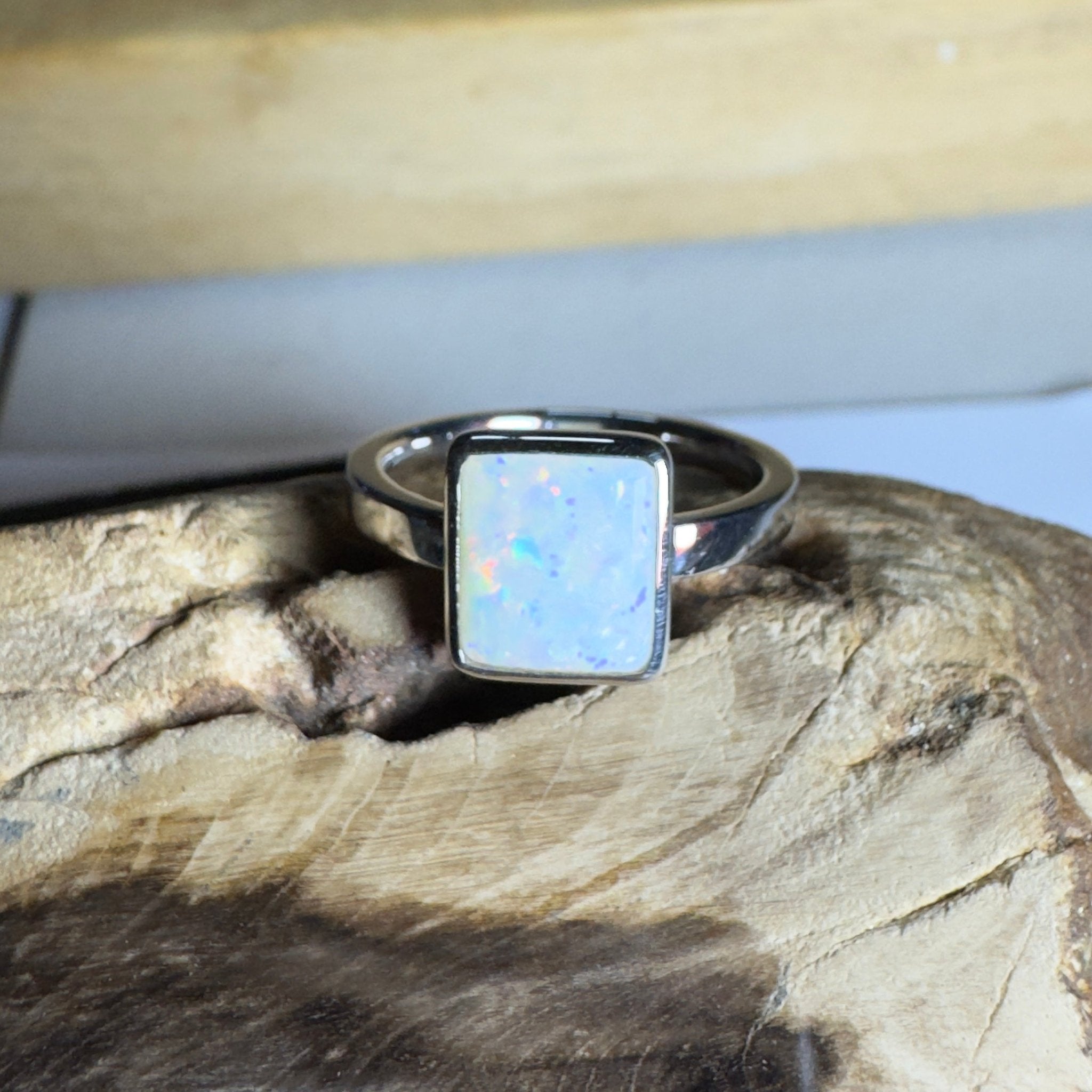 Purnululu Prism - 1.7ct Solid Coober Pedy Opal 925 Silver Ring