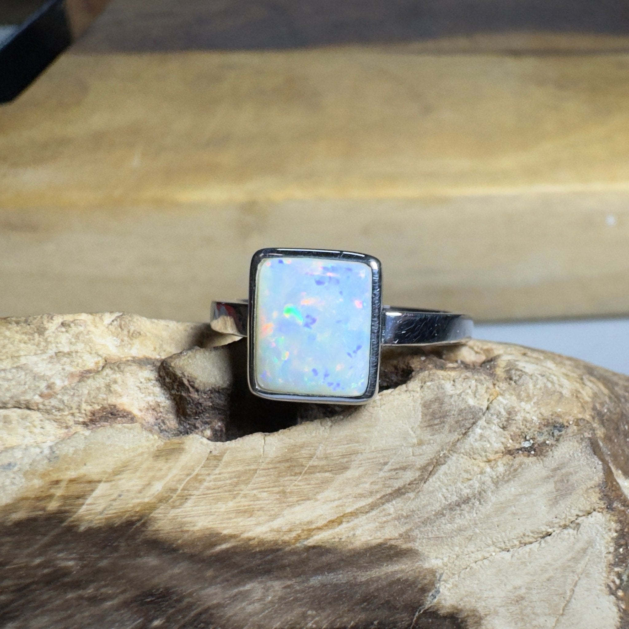Purnululu Prism - 1.7ct Solid Coober Pedy Opal 925 Silver Ring