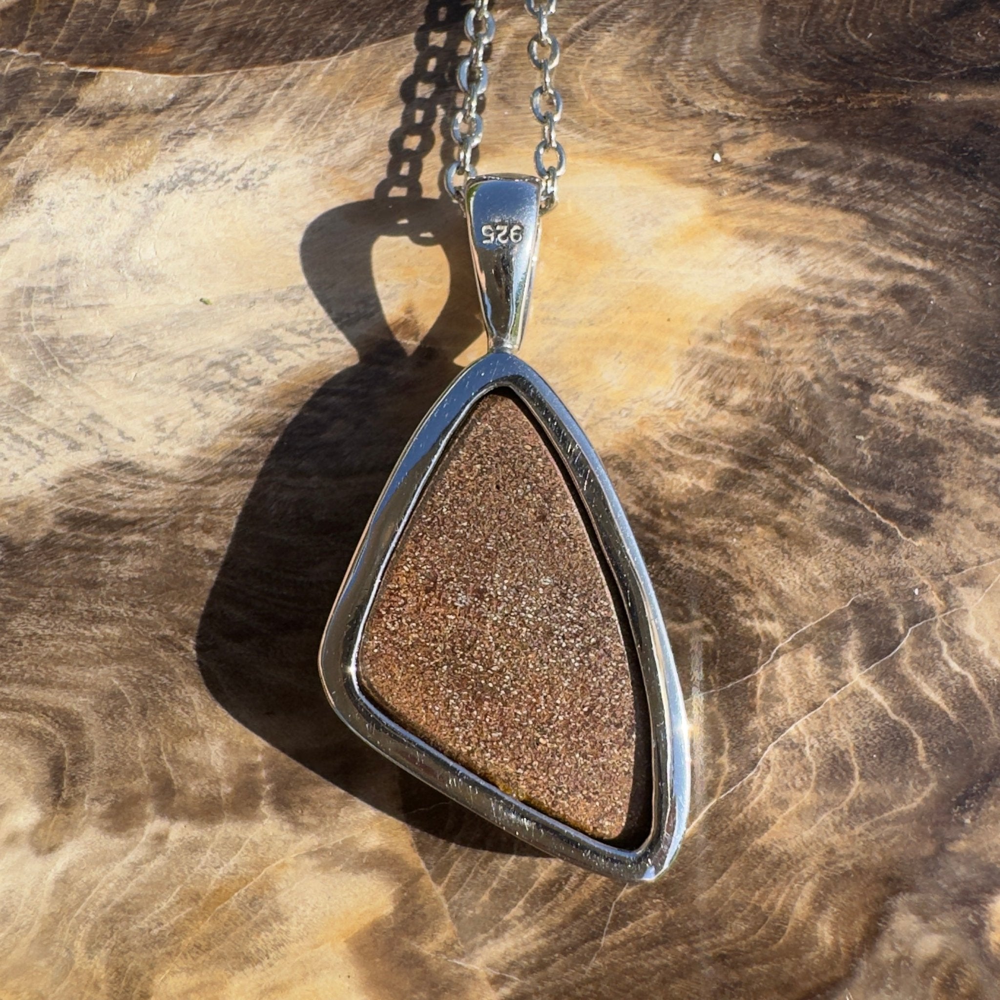 Queensland Deep Tide ~ Queensland Boulder Opal 925 Sterling Silver Pendant Necklace