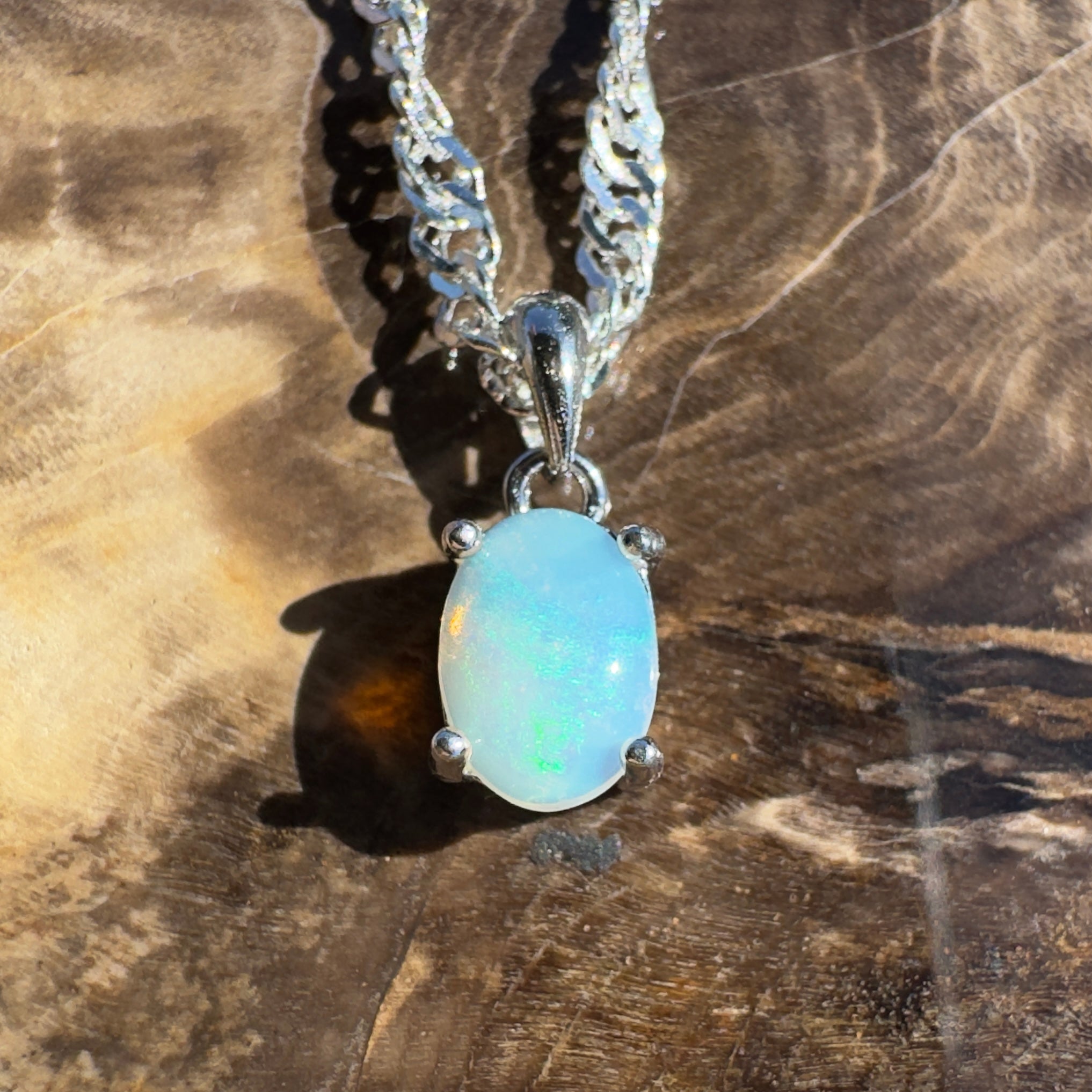 Sapphire Coast Dream – 0.5ct Lightning Ridge Opal Pendant