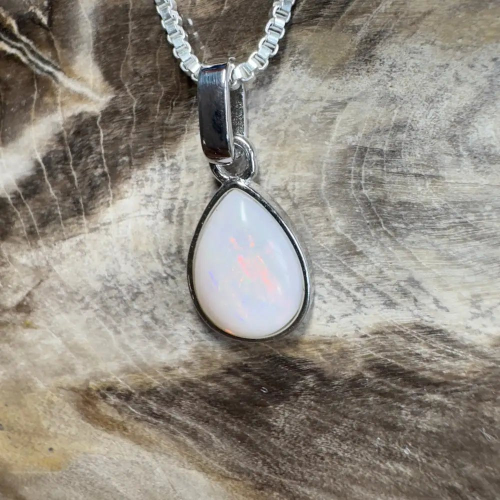 ‘Serene Sky' ~ Handcrafted 1.2ct Solid Coober Pedy Opal 925 Sterling Silver Pendant Necklace
