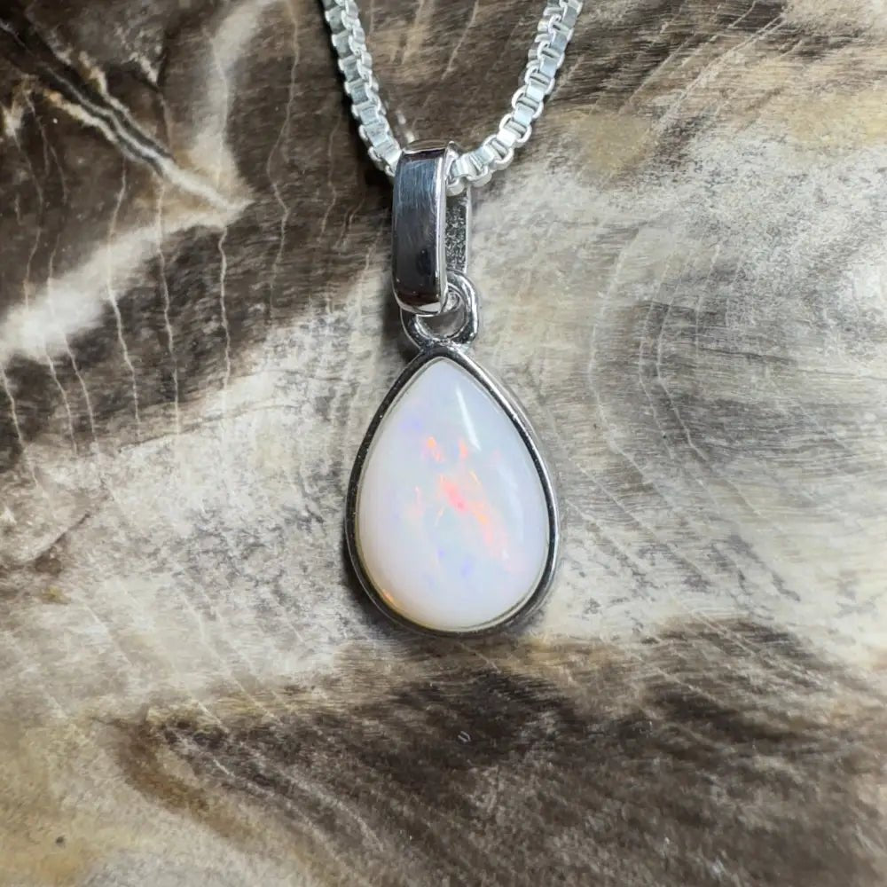 ‘Serene Sky' ~ Handcrafted 1.2ct Solid Coober Pedy Opal 925 Sterling Silver Pendant Necklace