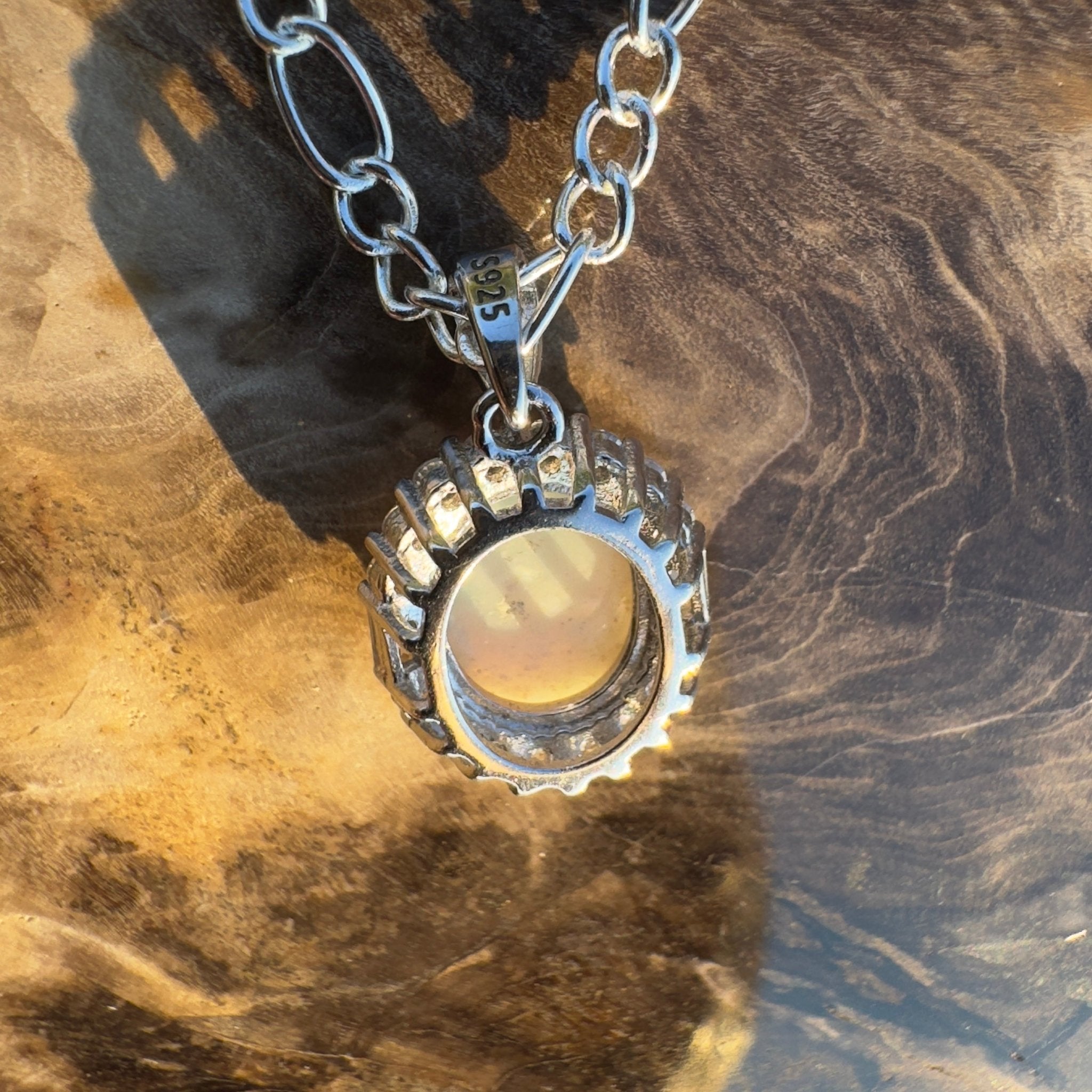 Silver Halo ~ Handcrafted 1.2ct Coober Pedy Opal Pendant