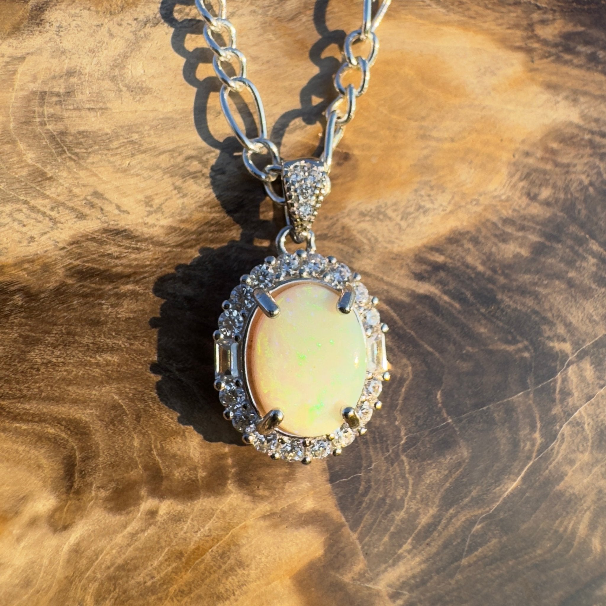 Silver Halo ~ Handcrafted 1.2ct Coober Pedy Opal Pendant