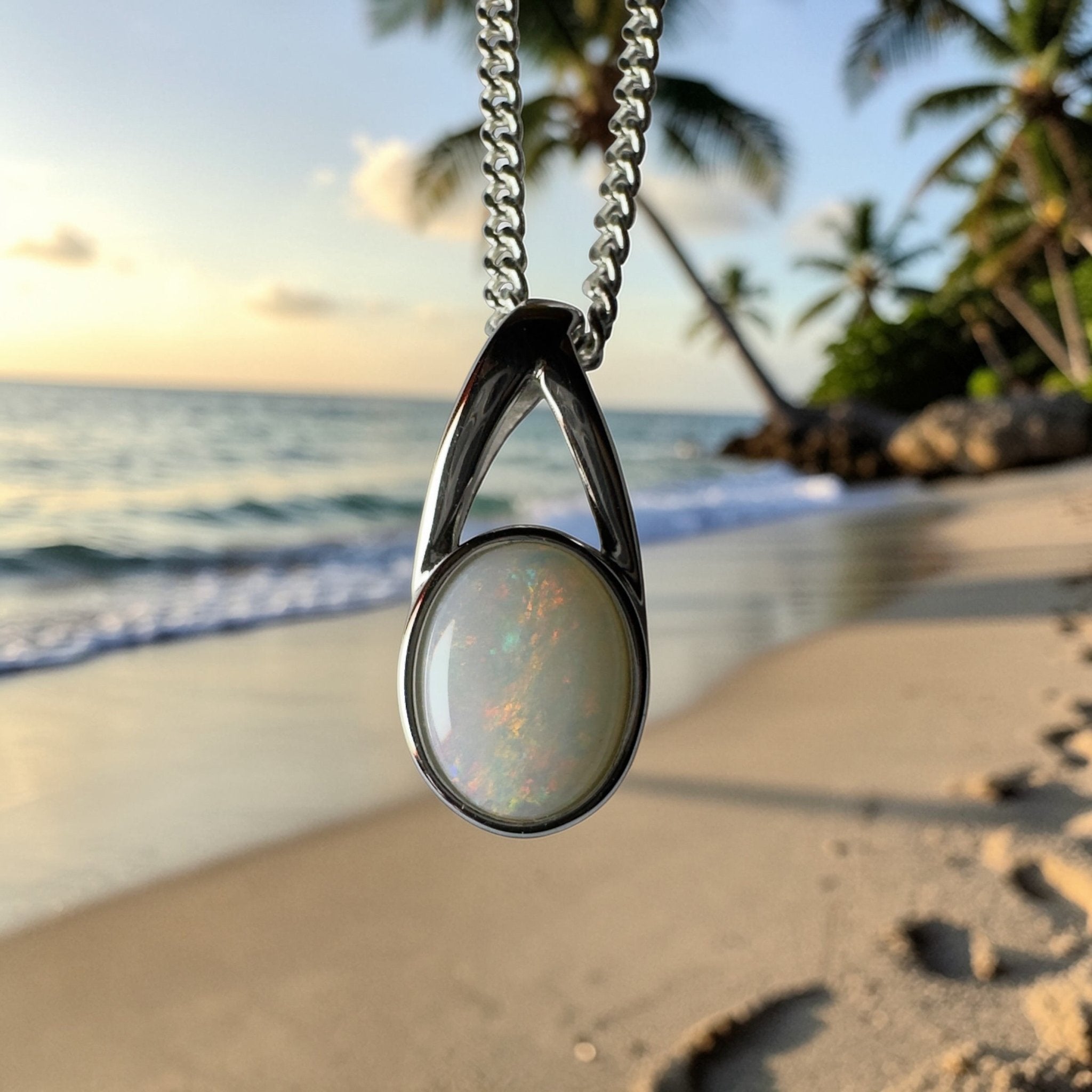 Simpson Desert Star ~ 1.2ct Coober Pedy Opal 925 Silver Pendant