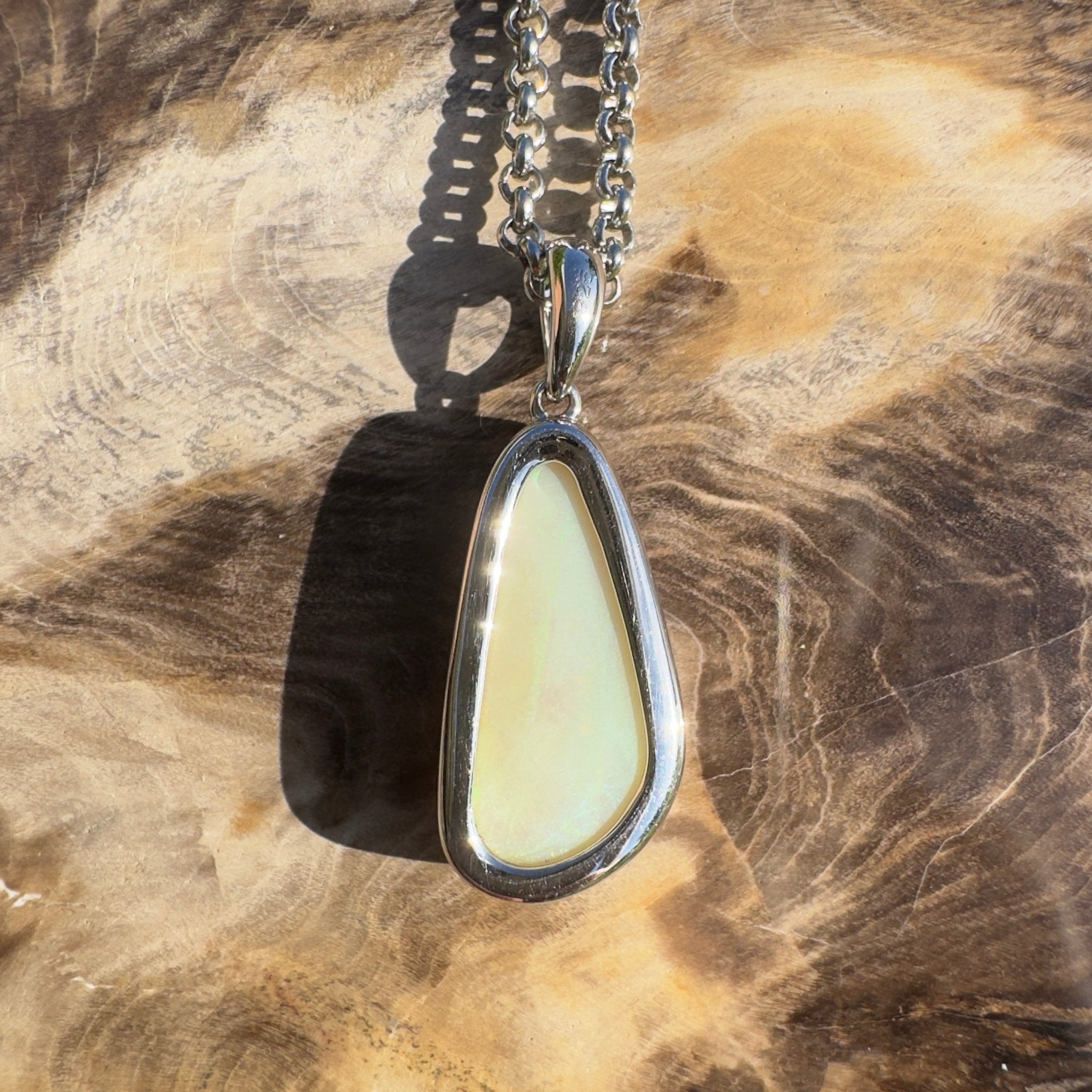 Simpson Sunrise Glow ~ 5.2ct Coober Pedy Opal 925 Silver Pendant