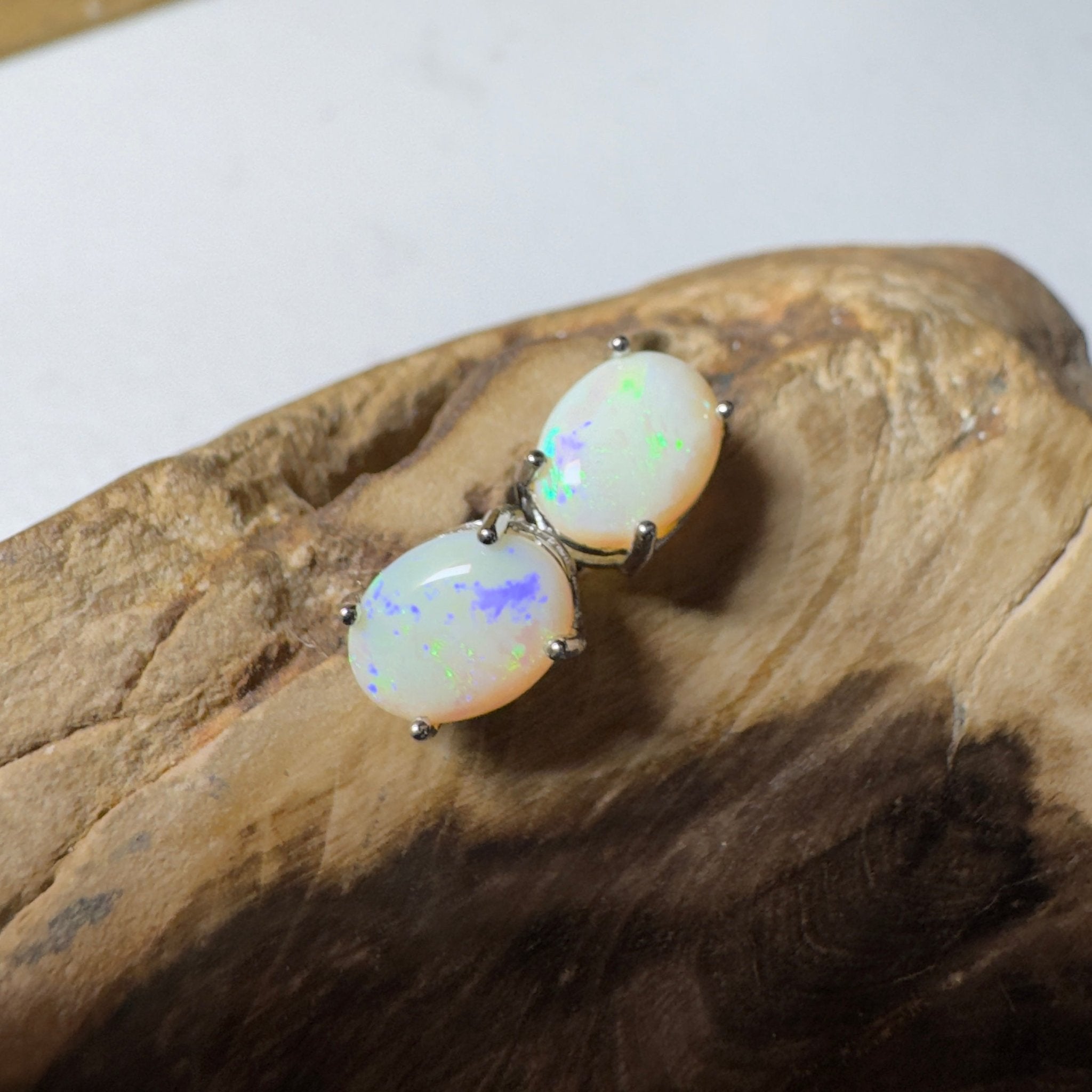 Solaris Pulse ~ 1.8ct Coober Pedy Opal Sterling Silver Earrings