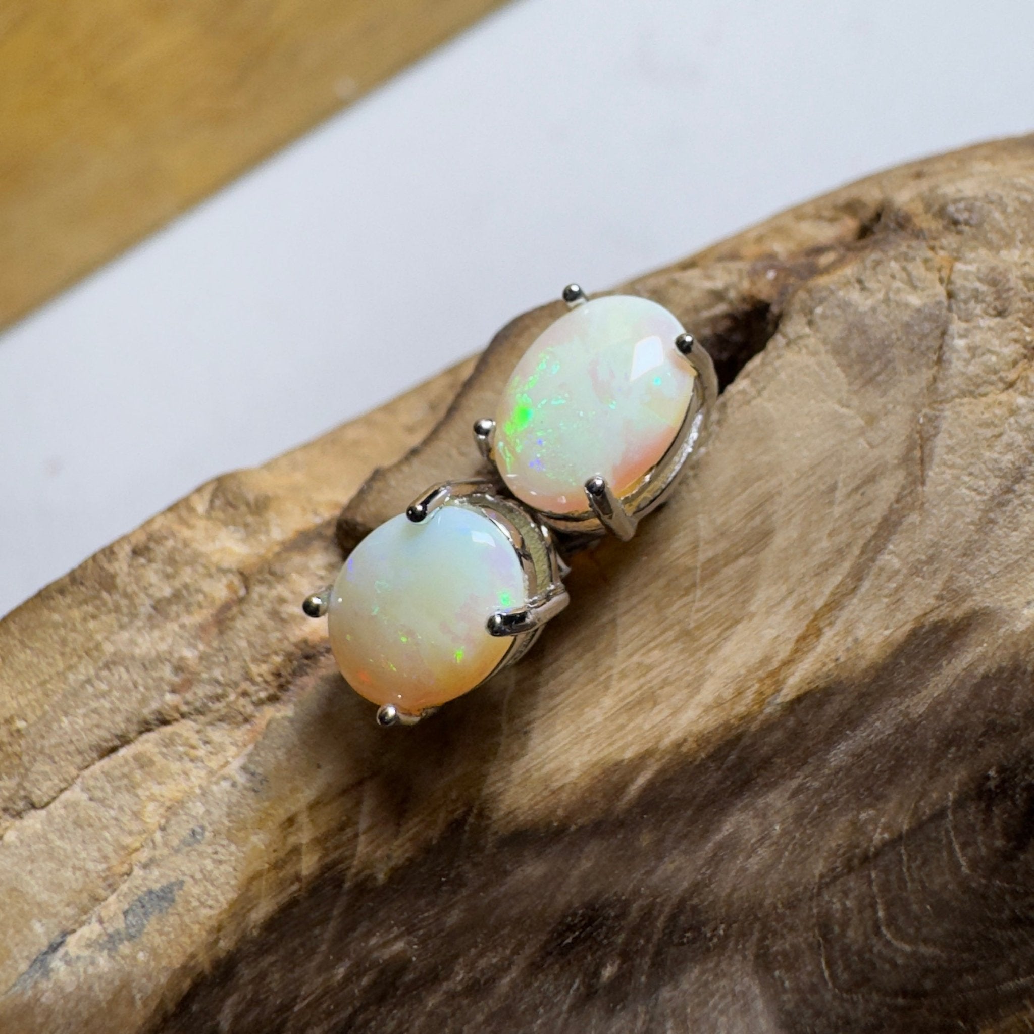 Solaris Pulse ~ 1.8ct Coober Pedy Opal Sterling Silver Earrings