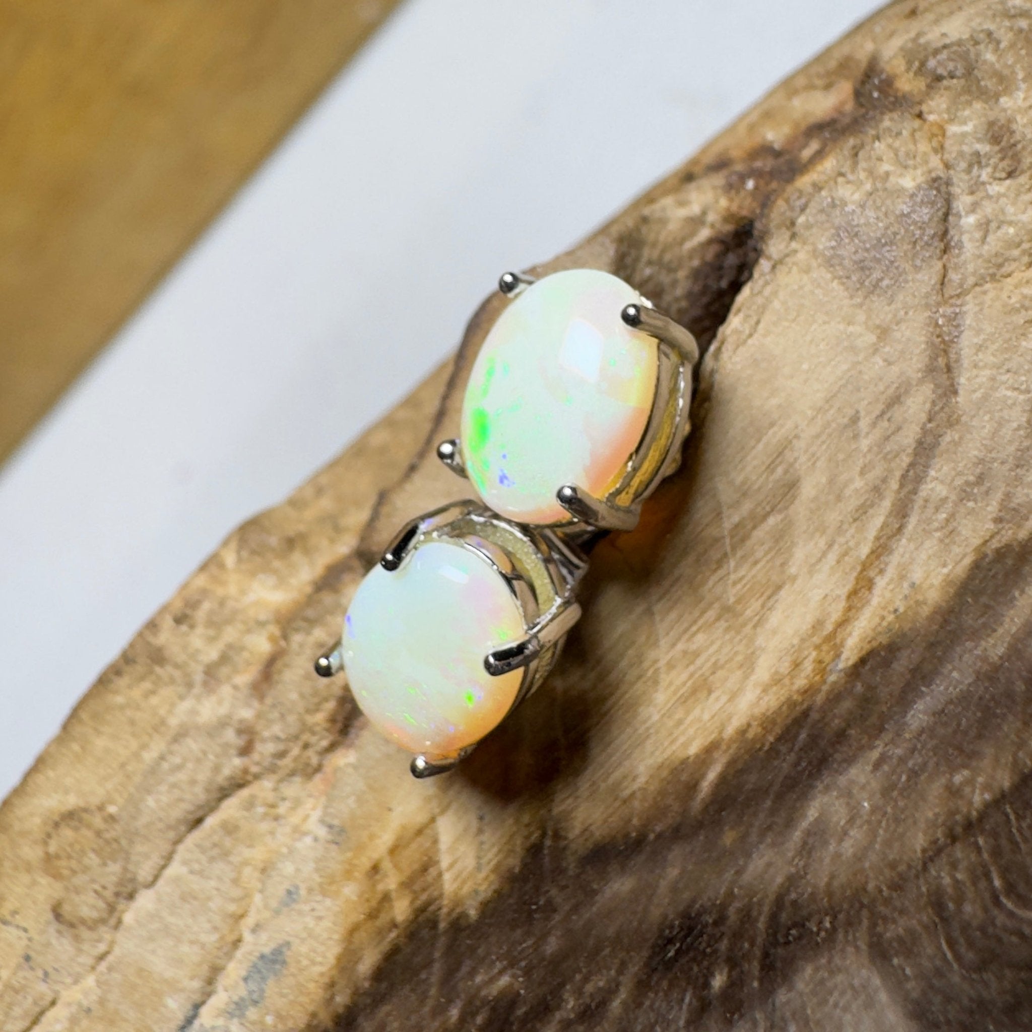 Solaris Pulse ~ 1.8ct Coober Pedy Opal Sterling Silver Earrings