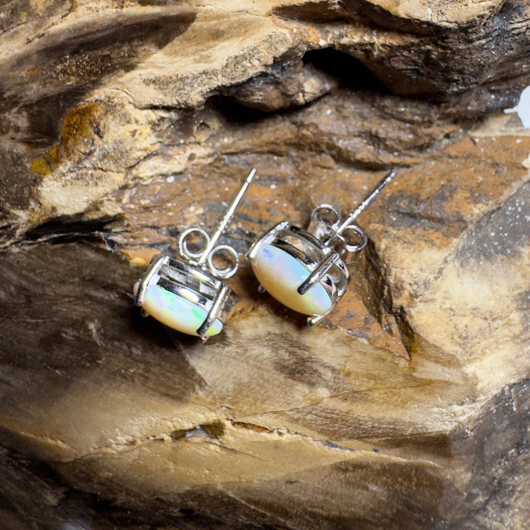 Solaris Pulse ~ 1.8ct Coober Pedy Opal Sterling Silver Earrings