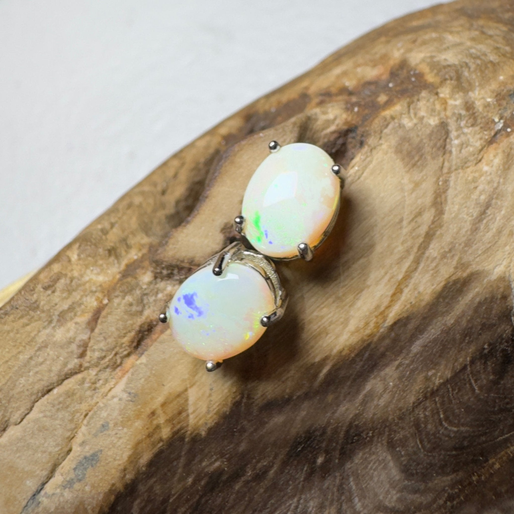 Solaris Pulse ~ 1.8ct Coober Pedy Opal Sterling Silver Earrings