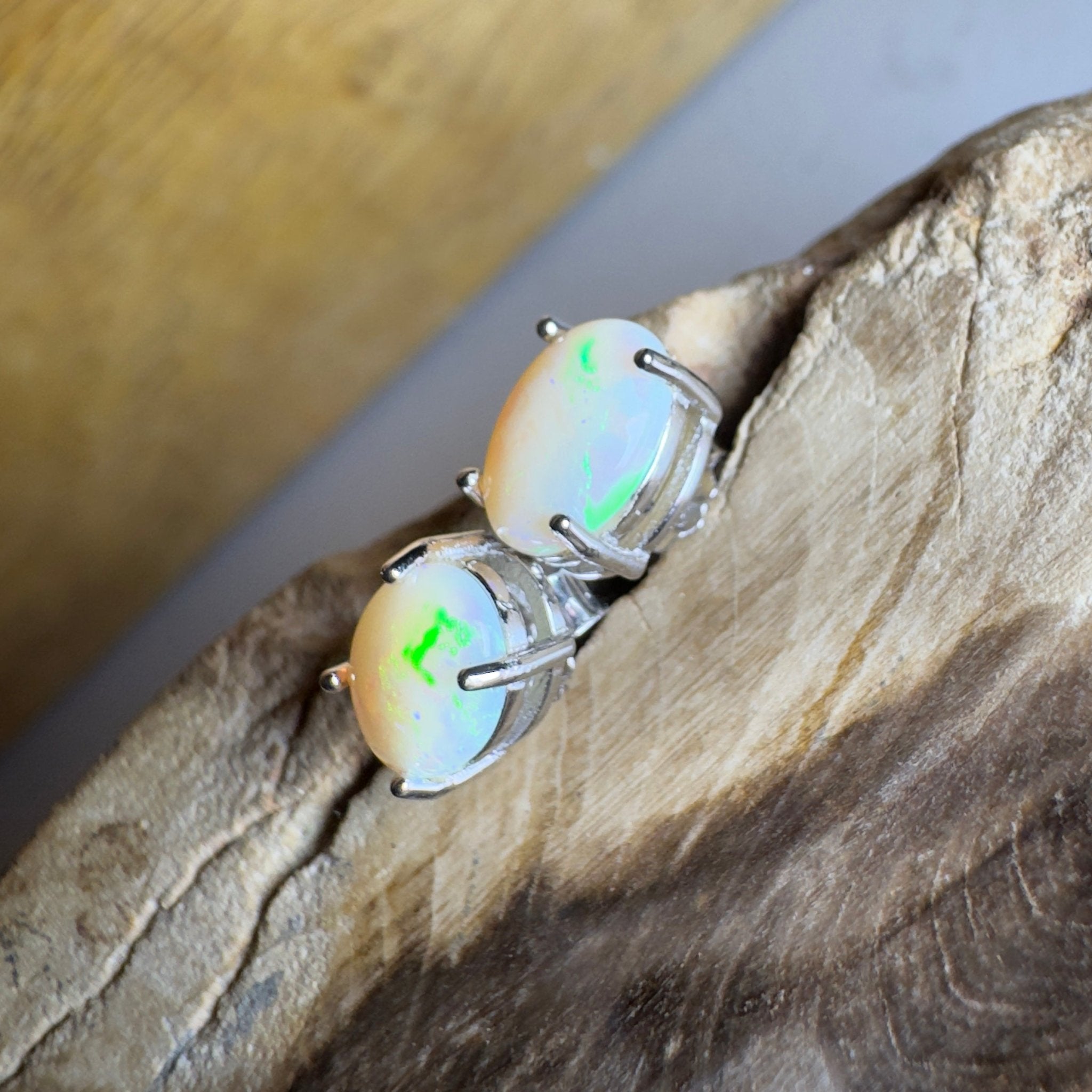 Solaris Pulse ~ 1.8ct Coober Pedy Opal Sterling Silver Earrings