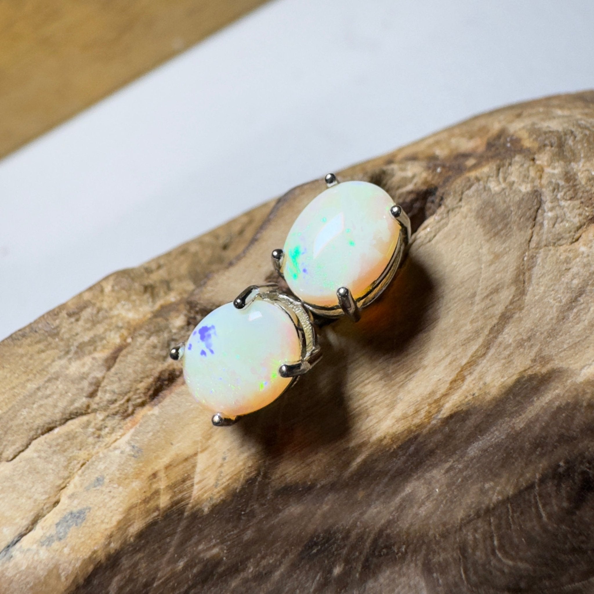 Solaris Pulse ~ 1.8ct Coober Pedy Opal Sterling Silver Earrings