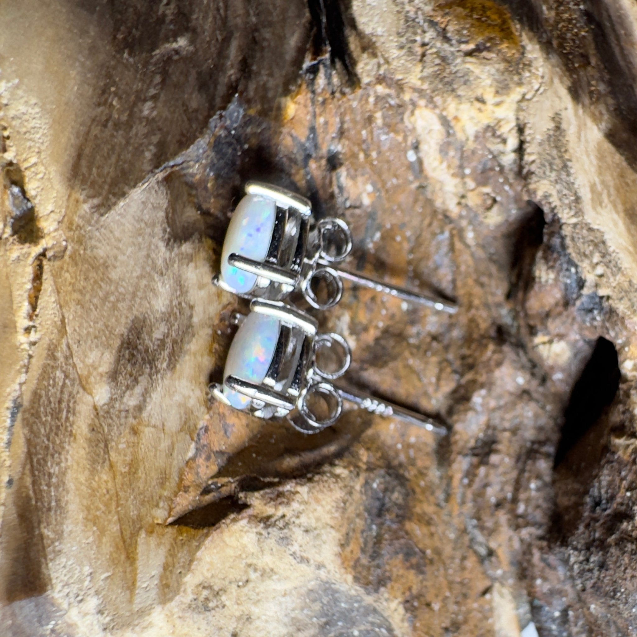 Solaris Pulse ~ 1.8ct Coober Pedy Opal Sterling Silver Earrings