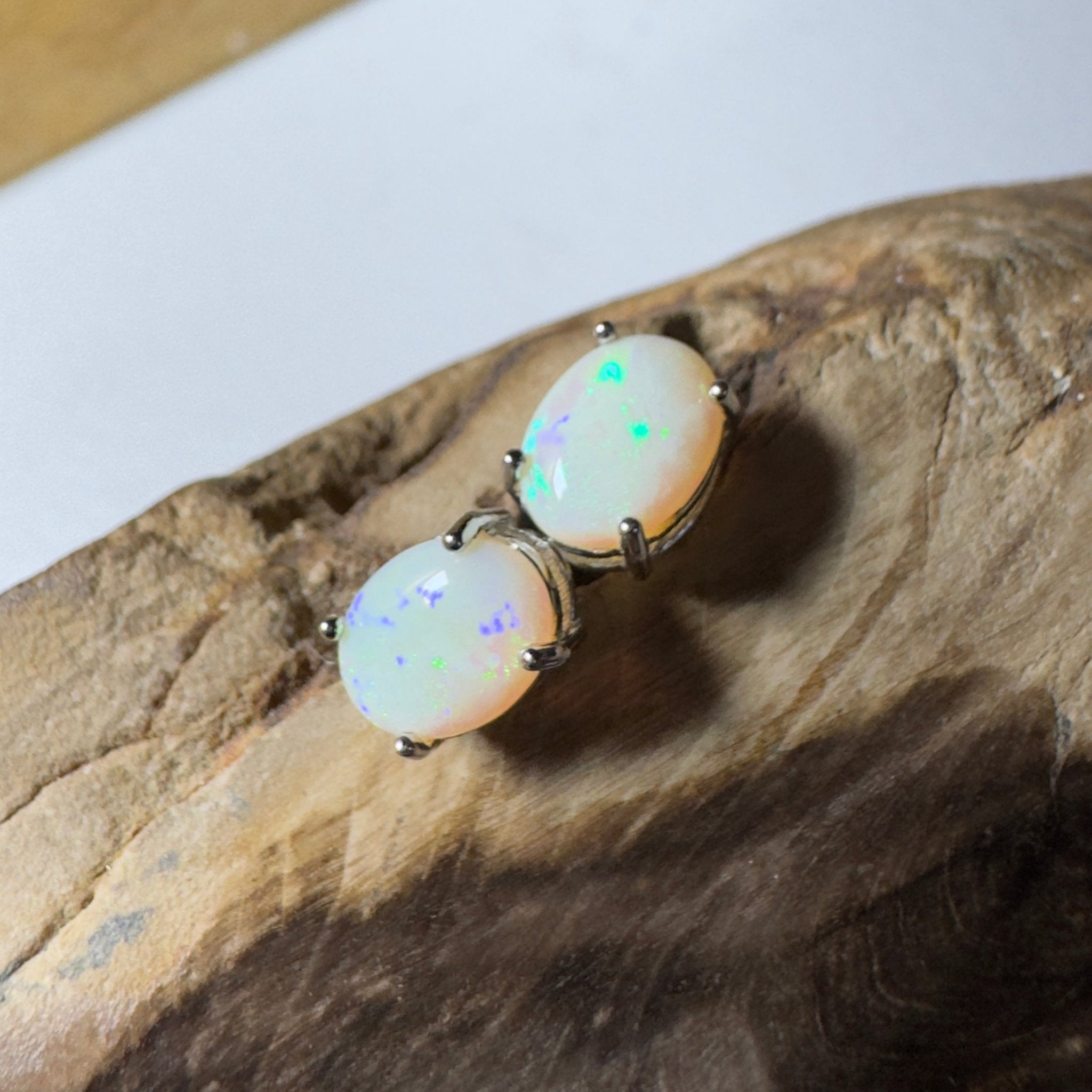 Solaris Pulse ~ 1.8ct Coober Pedy Opal Sterling Silver Earrings