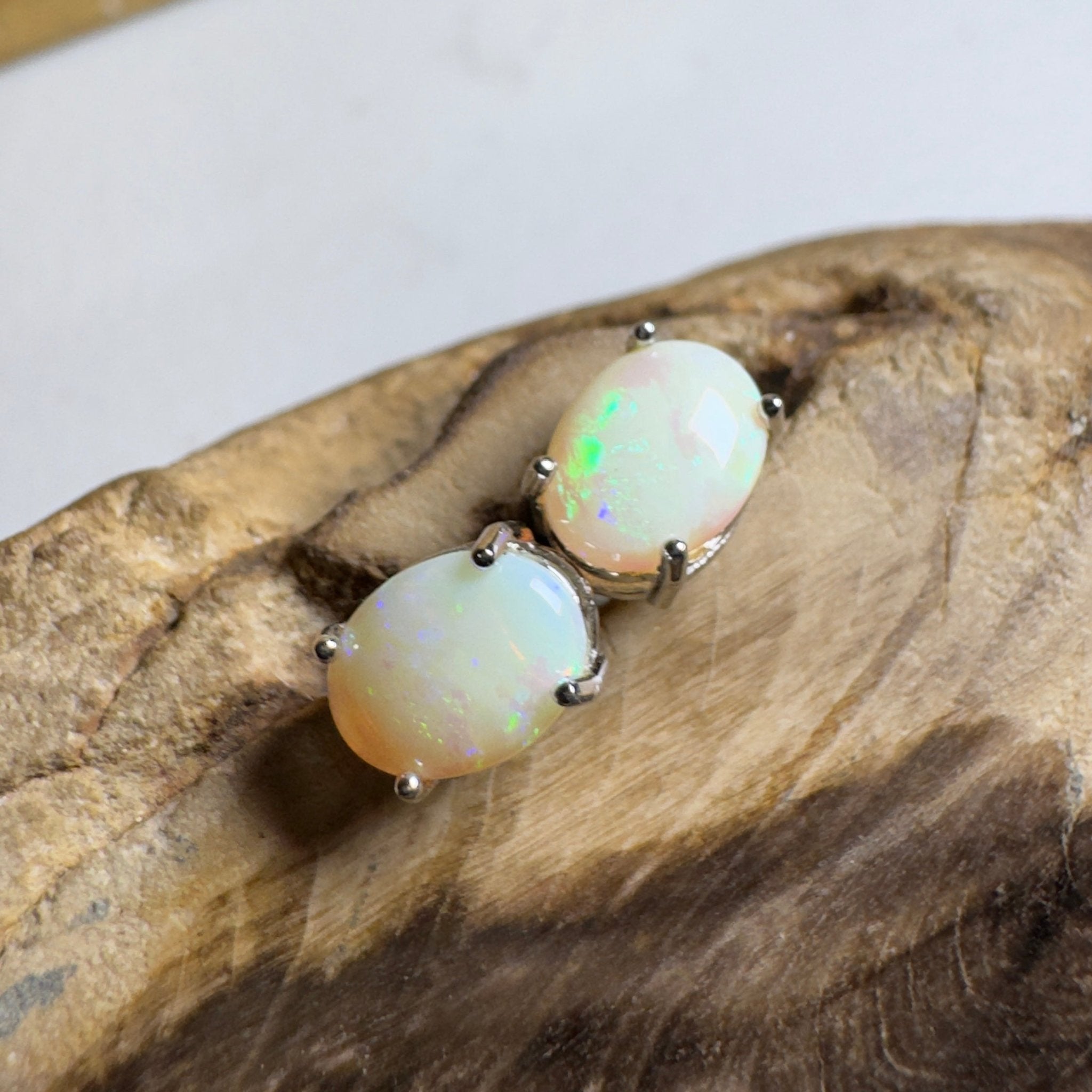 Solaris Pulse ~ 1.8ct Coober Pedy Opal Sterling Silver Earrings