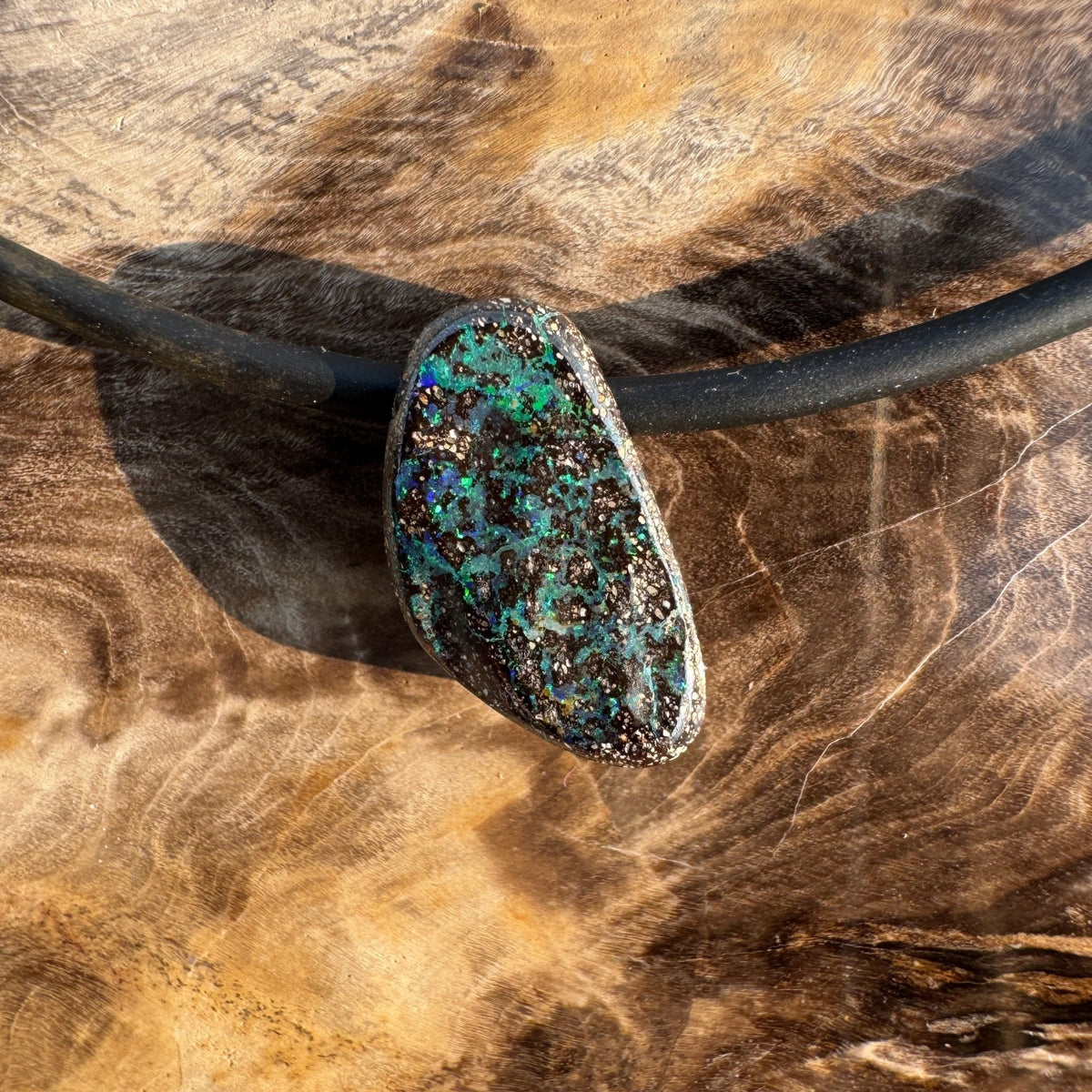 Solid Queensland Boulder Opal Pendant Necklace ~ 'Wilpena Driftglow' | Solid Australian Opal