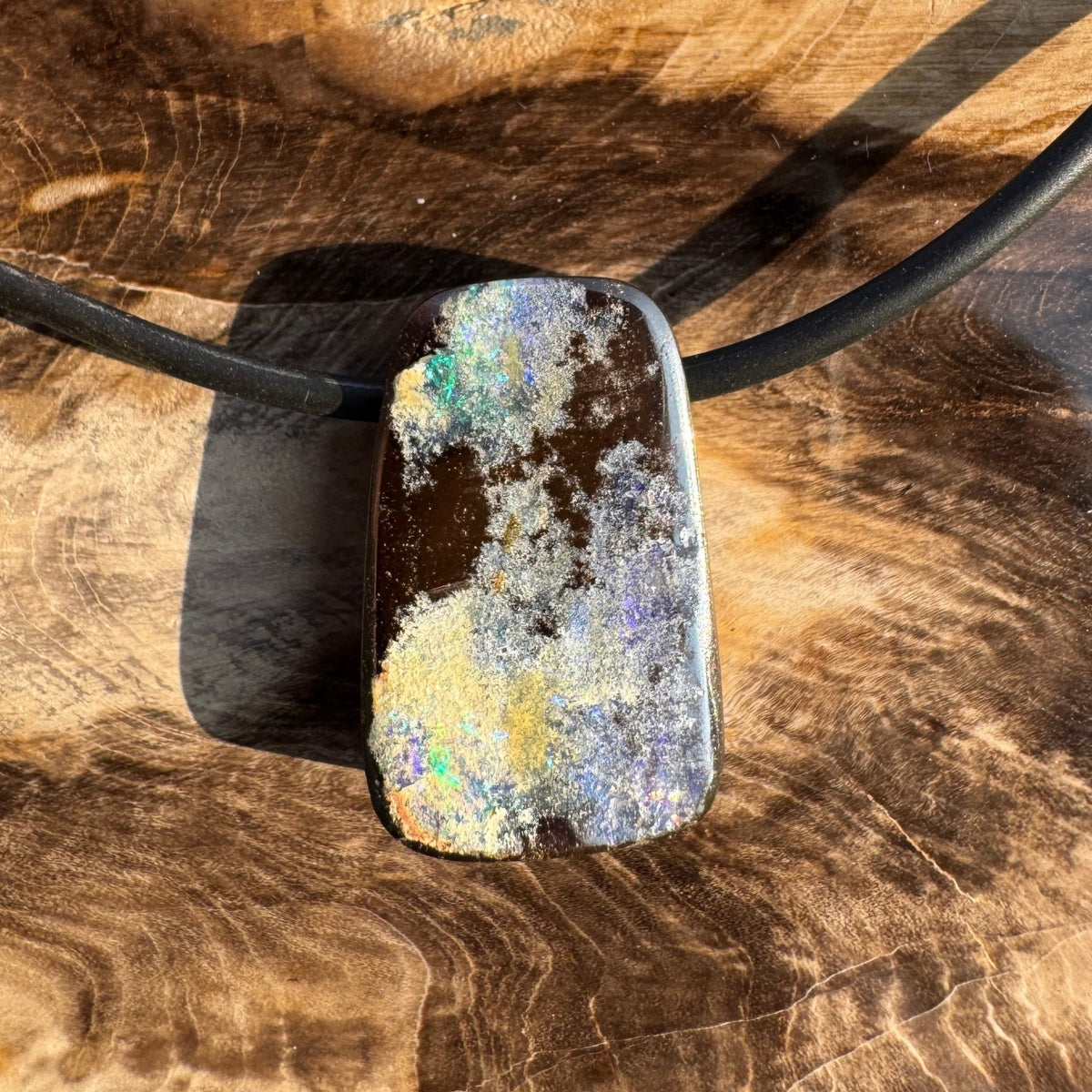 Solid Queensland Boulder Opal Pendant Necklace ~ 'Yeppoon Reefglow' | Solid Australian Opal