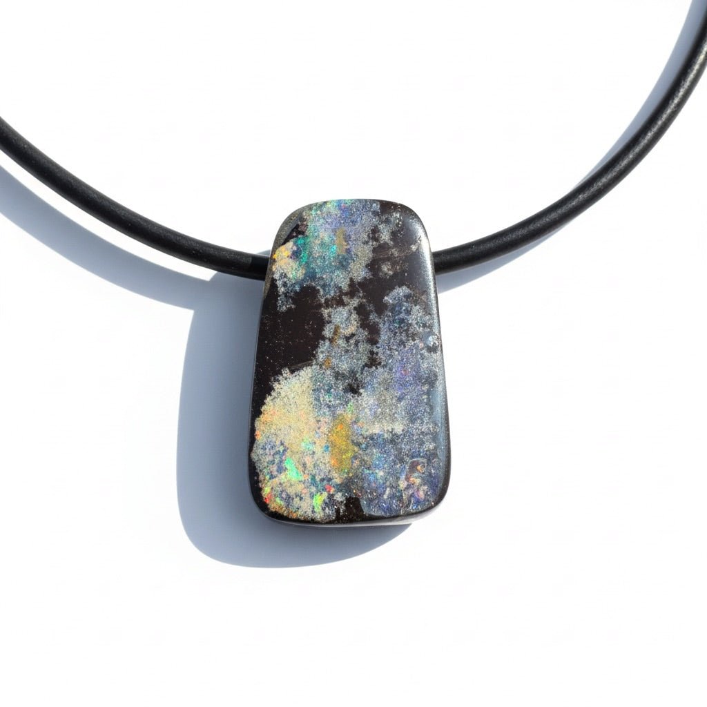 Solid Queensland Boulder Opal Pendant Necklace ~ 'Yeppoon Reefglow' | Solid Australian Opal