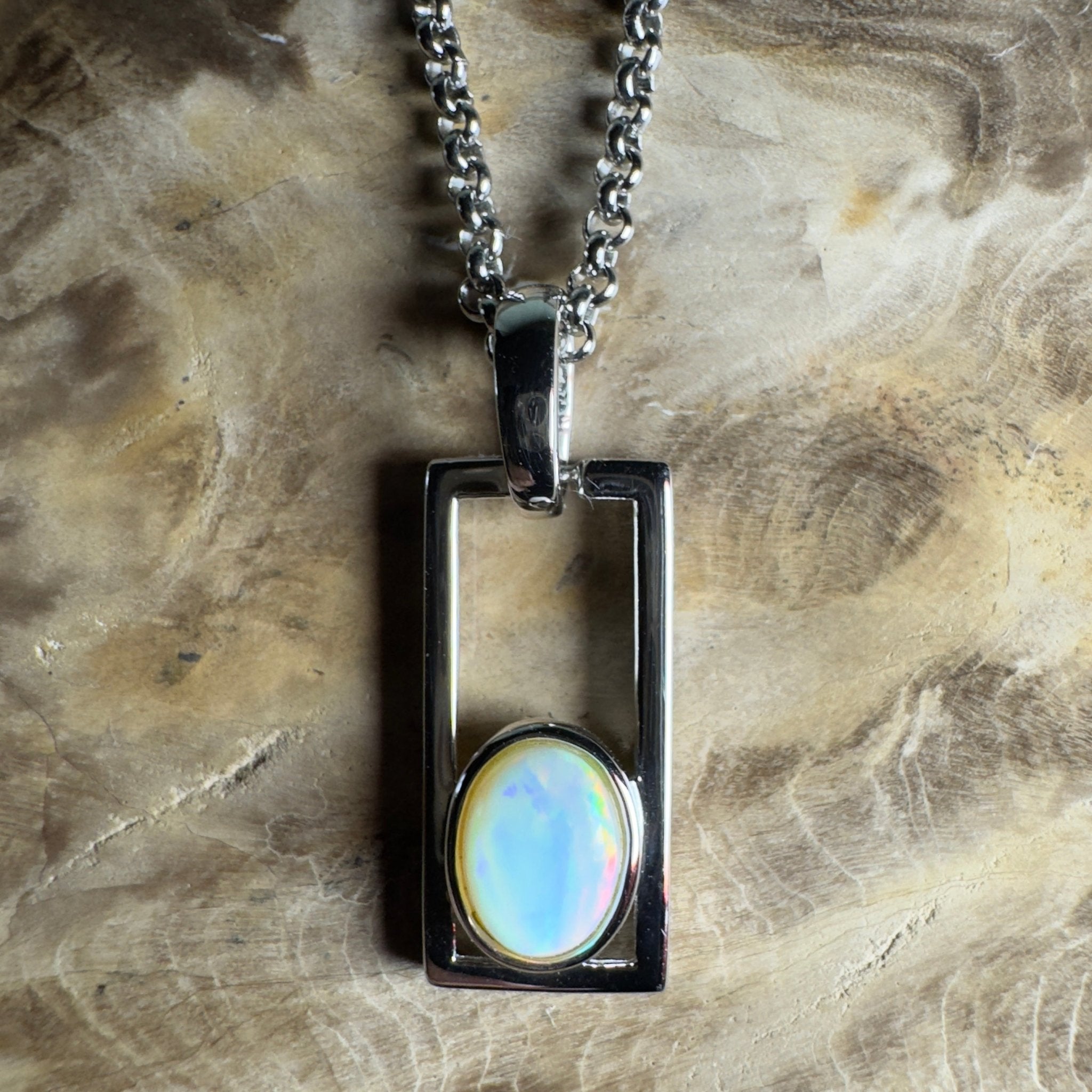 Southern Swell Light ~ 1.1ct Lightning Ridge Opal 925 Silver Pendant