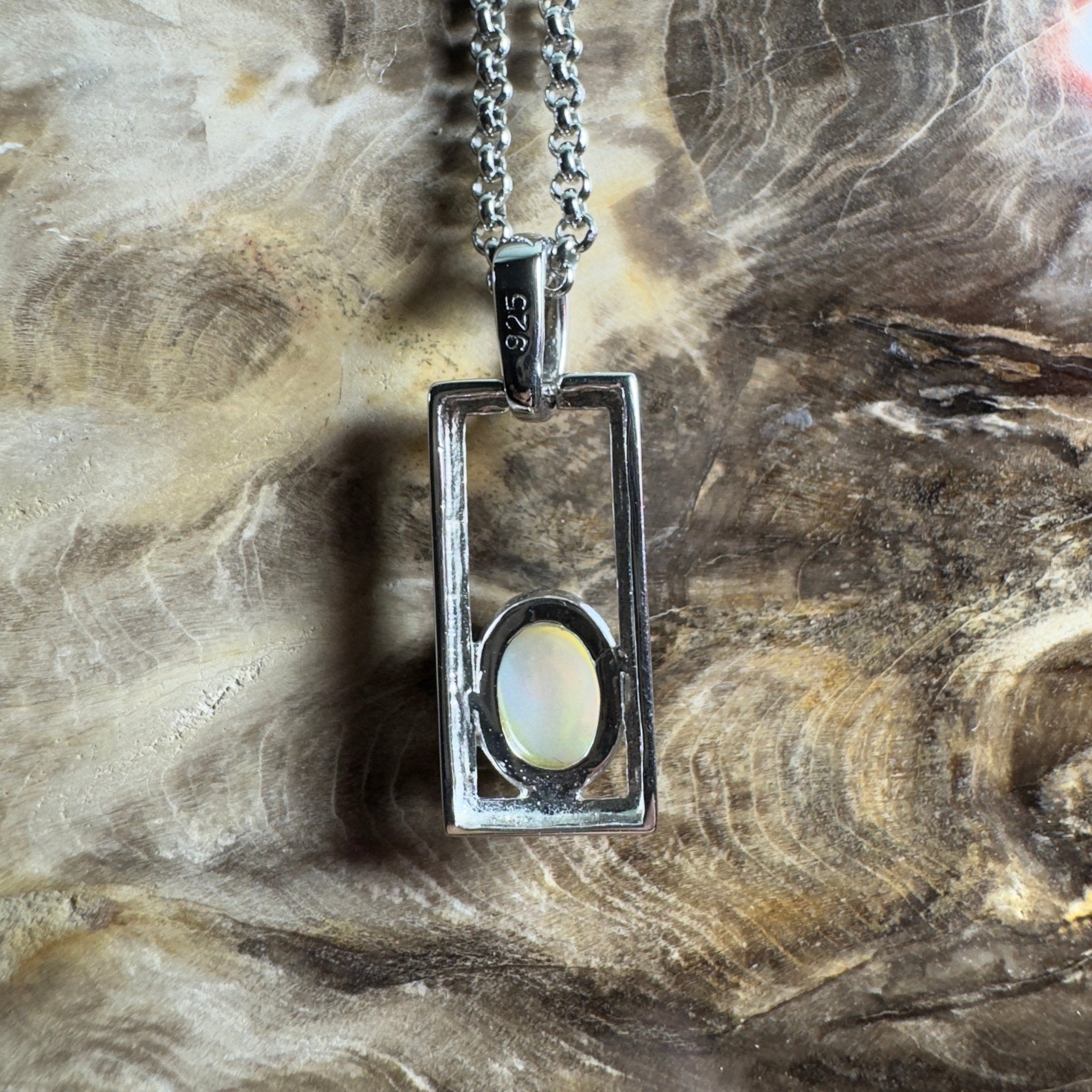 Southern Swell Light ~ 1.1ct Lightning Ridge Opal 925 Silver Pendant
