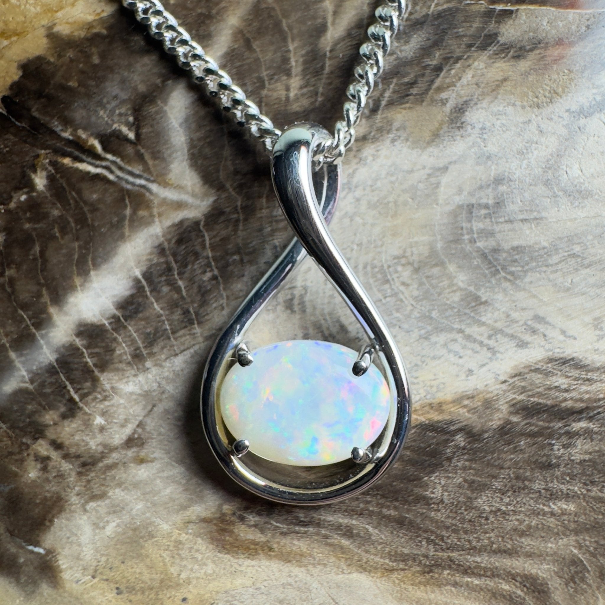 Spencer Gulf Drift – 1.3ct Coober Pedy Opal 925 Silver Pendant