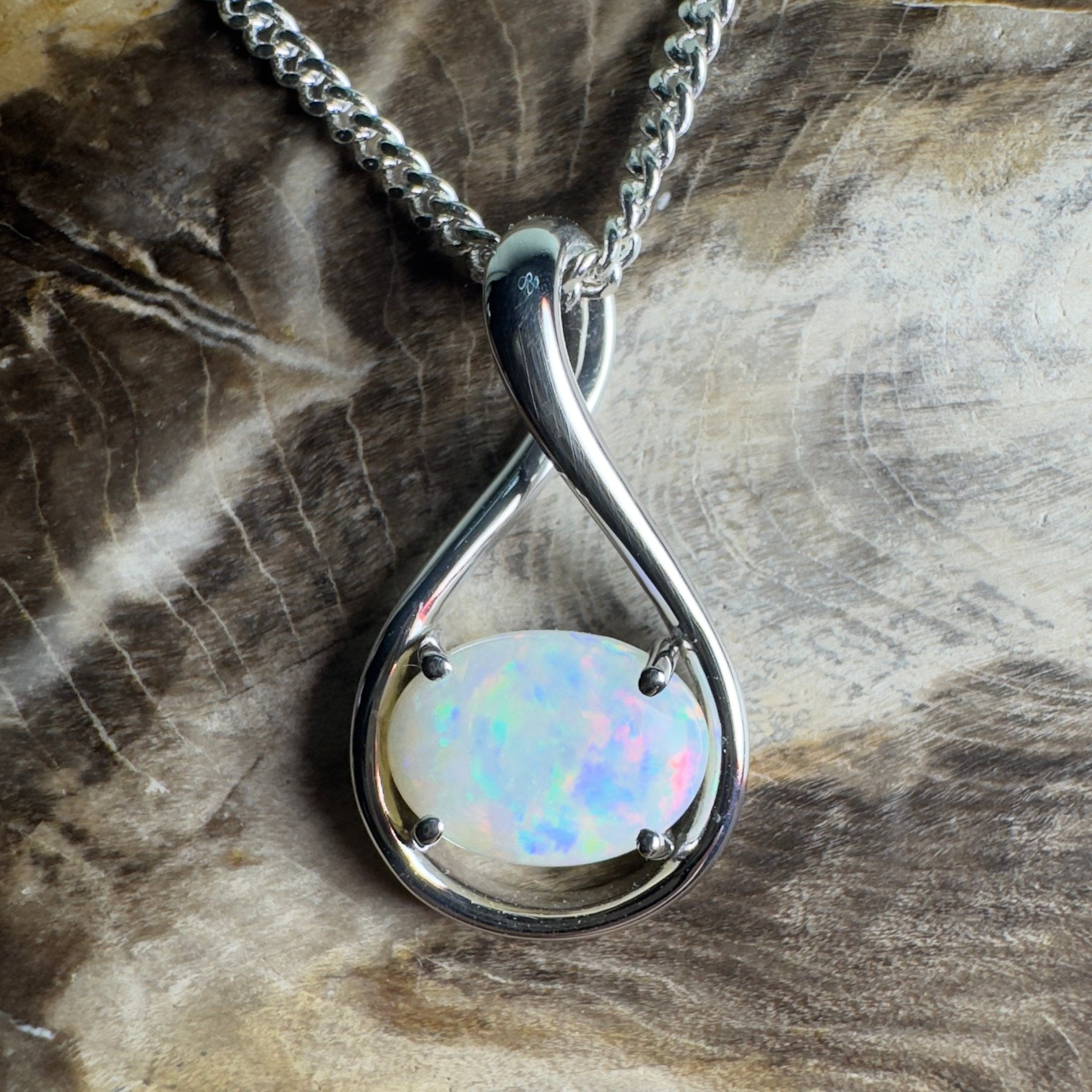 Spencer Gulf Drift – 1.3ct Coober Pedy Opal 925 Silver Pendant