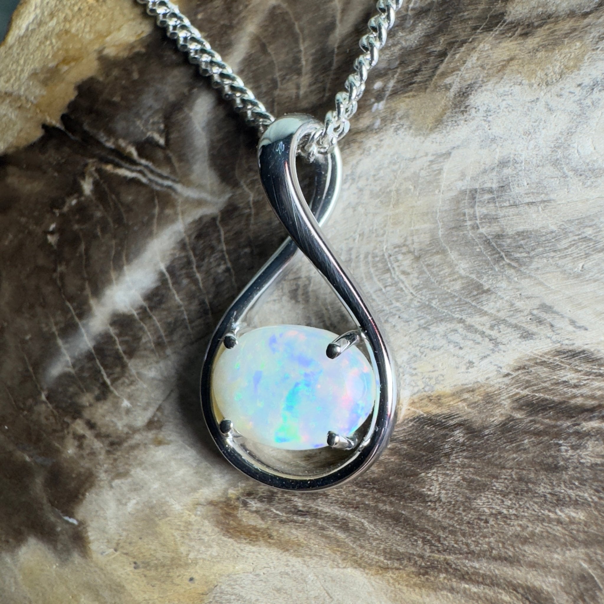 Spencer Gulf Drift – 1.3ct Coober Pedy Opal 925 Silver Pendant