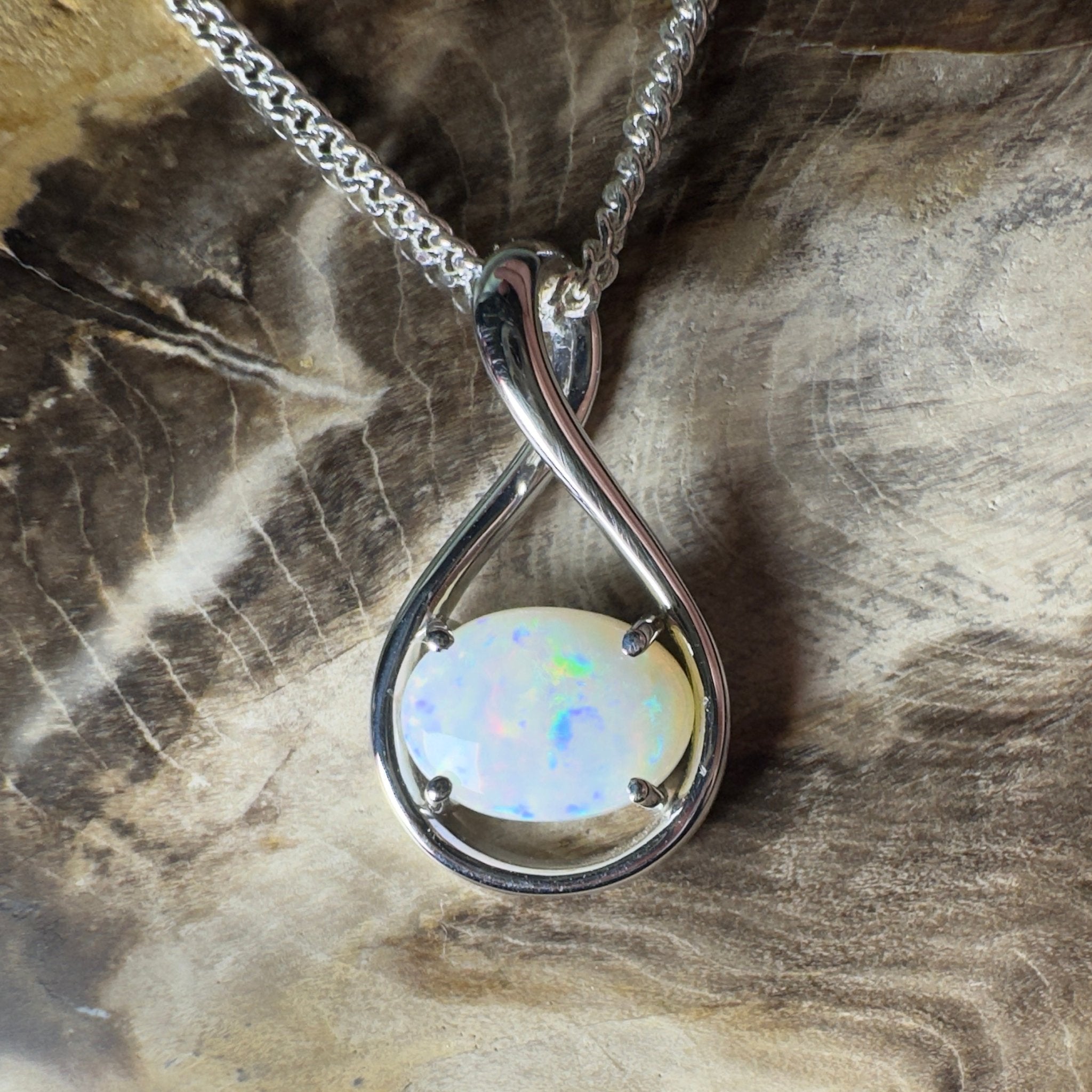 Spencer Gulf Drift – 1.3ct Coober Pedy Opal 925 Silver Pendant