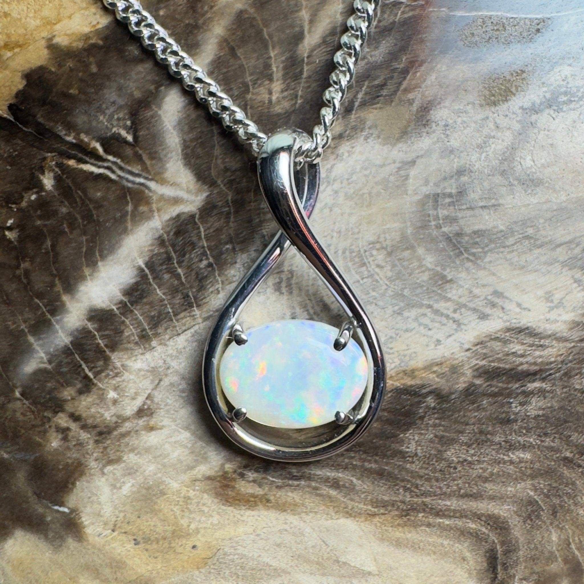 Spencer Gulf Drift – 1.3ct Coober Pedy Opal 925 Silver Pendant