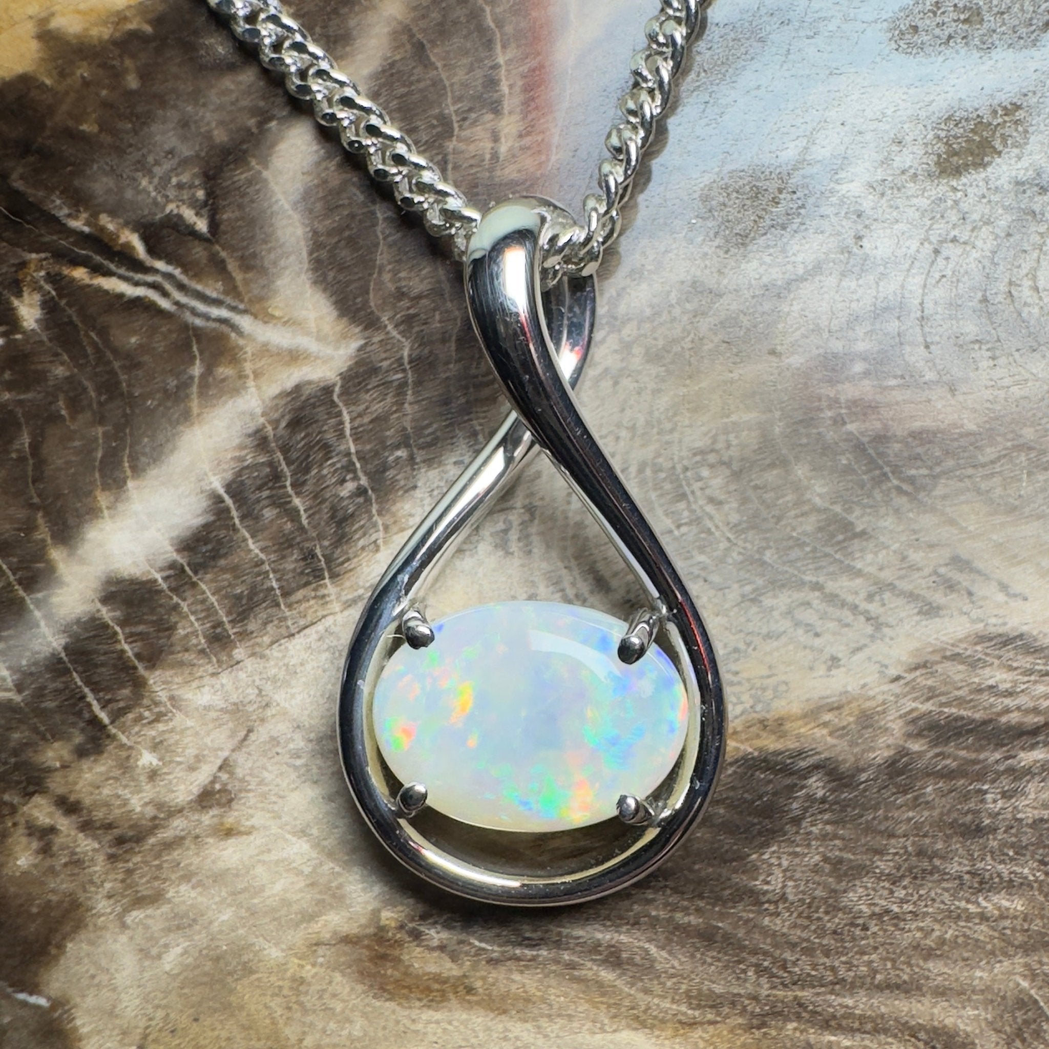 Spencer Gulf Drift – 1.3ct Coober Pedy Opal 925 Silver Pendant