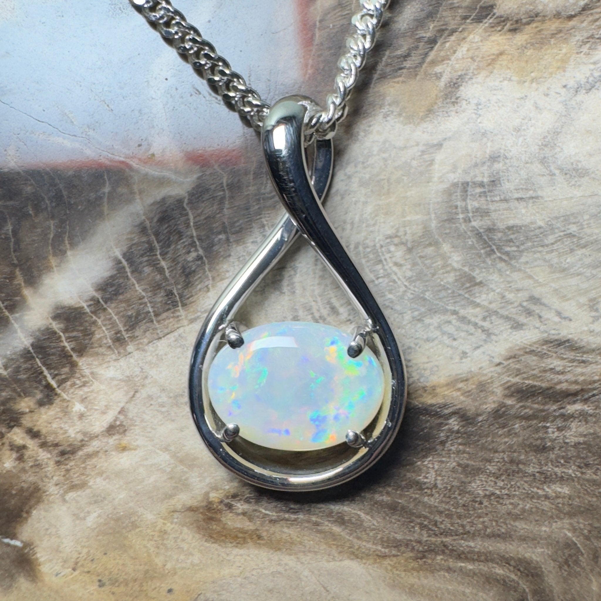 Spencer Gulf Drift – 1.3ct Coober Pedy Opal 925 Silver Pendant