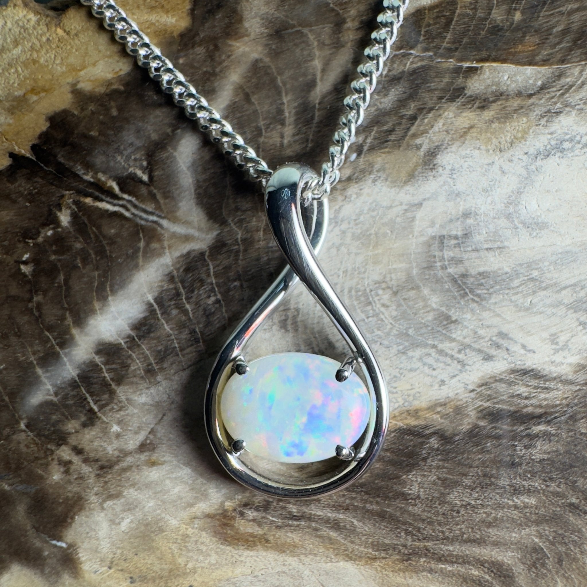 Spencer Gulf Drift – 1.3ct Coober Pedy Opal 925 Silver Pendant