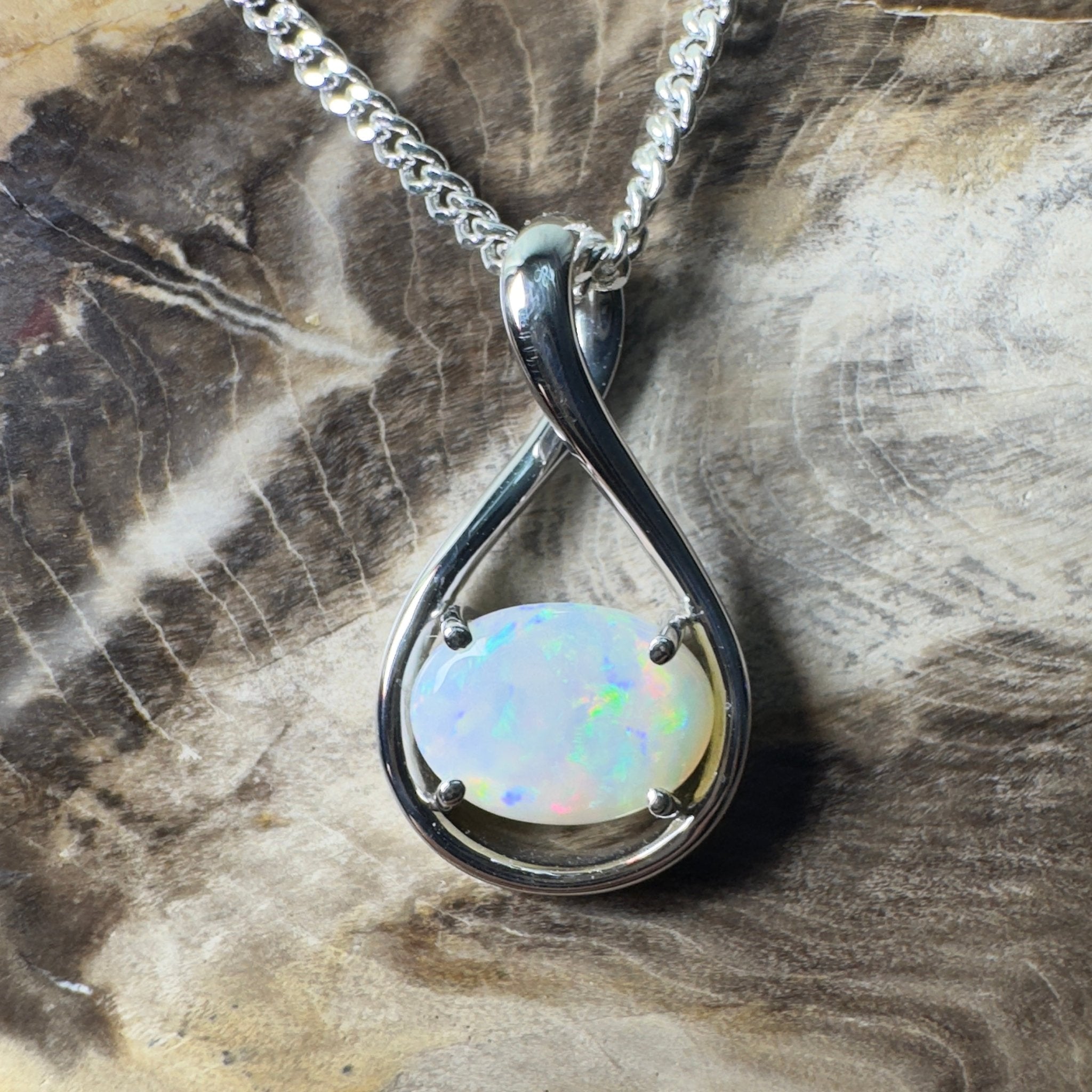 Spencer Gulf Drift – 1.3ct Coober Pedy Opal 925 Silver Pendant