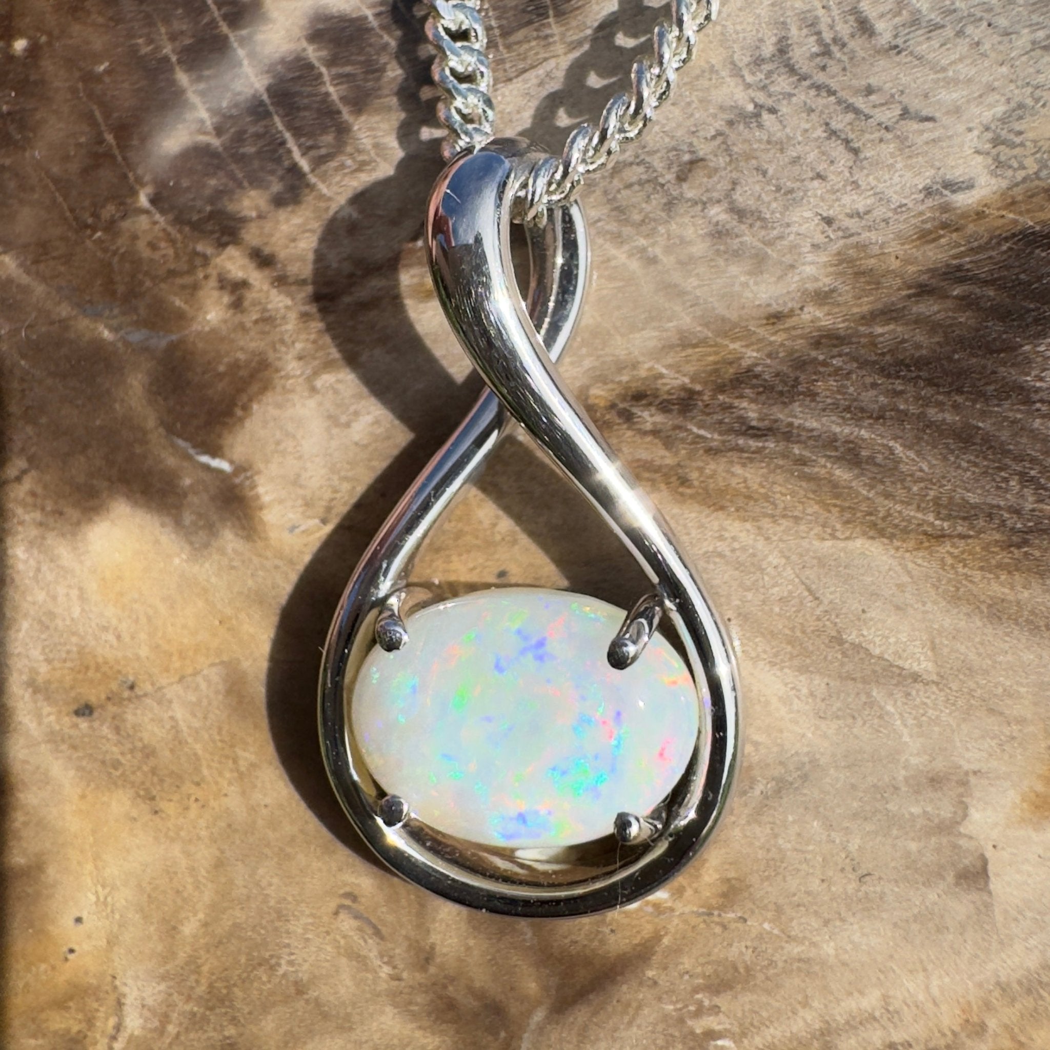 Spencer Gulf Drift – 1.3ct Coober Pedy Opal 925 Silver Pendant